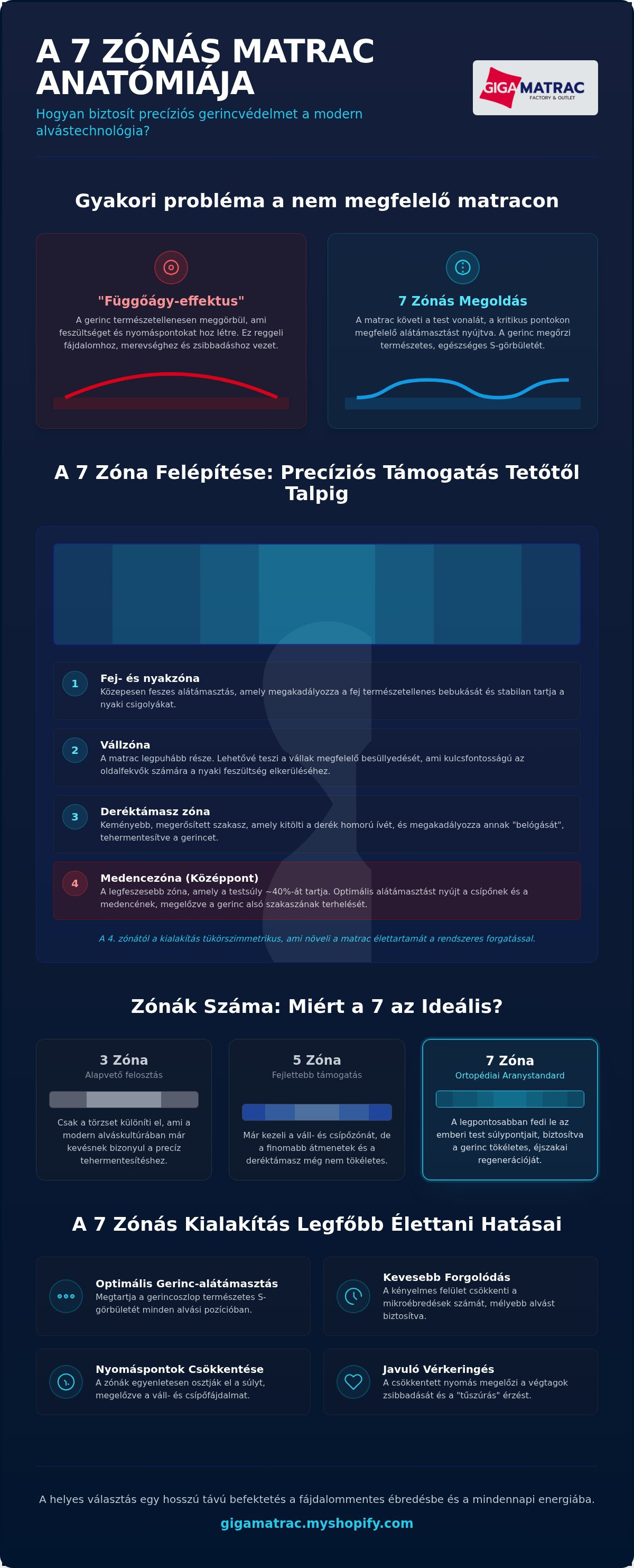 7 zónás matrac