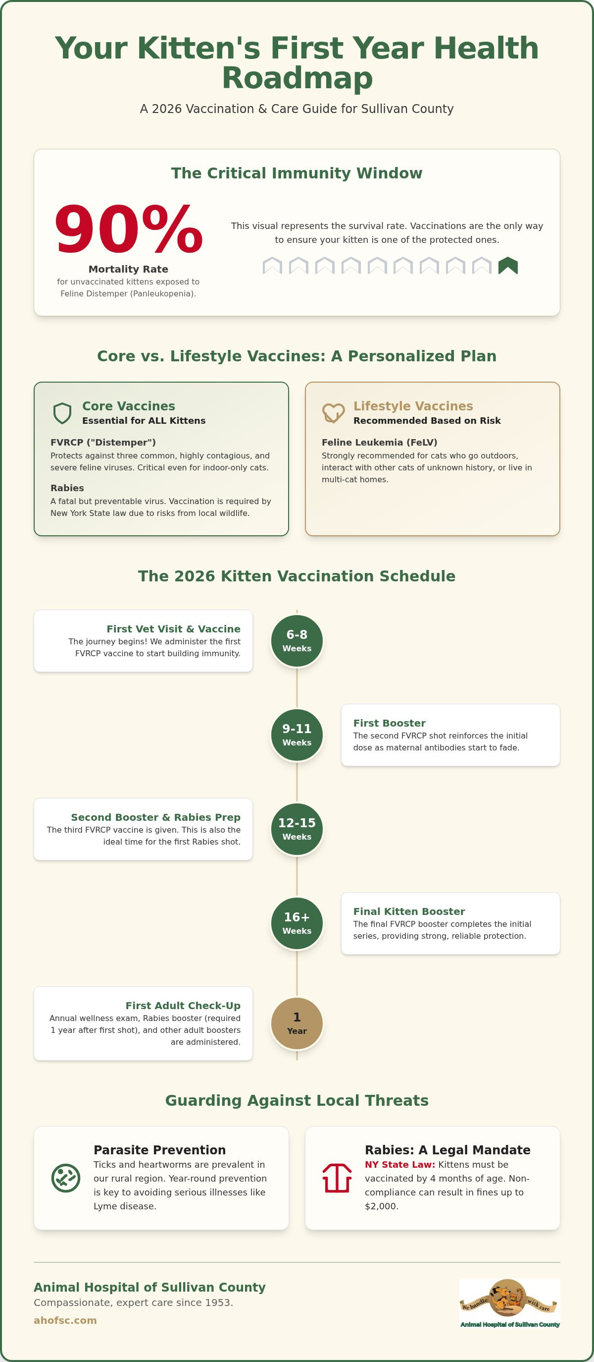 Kitten vaccination schedule Sullivan County