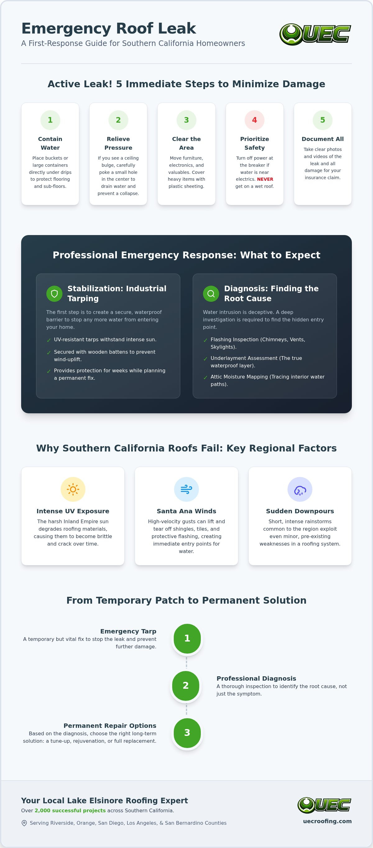 Emergency roof leak repair