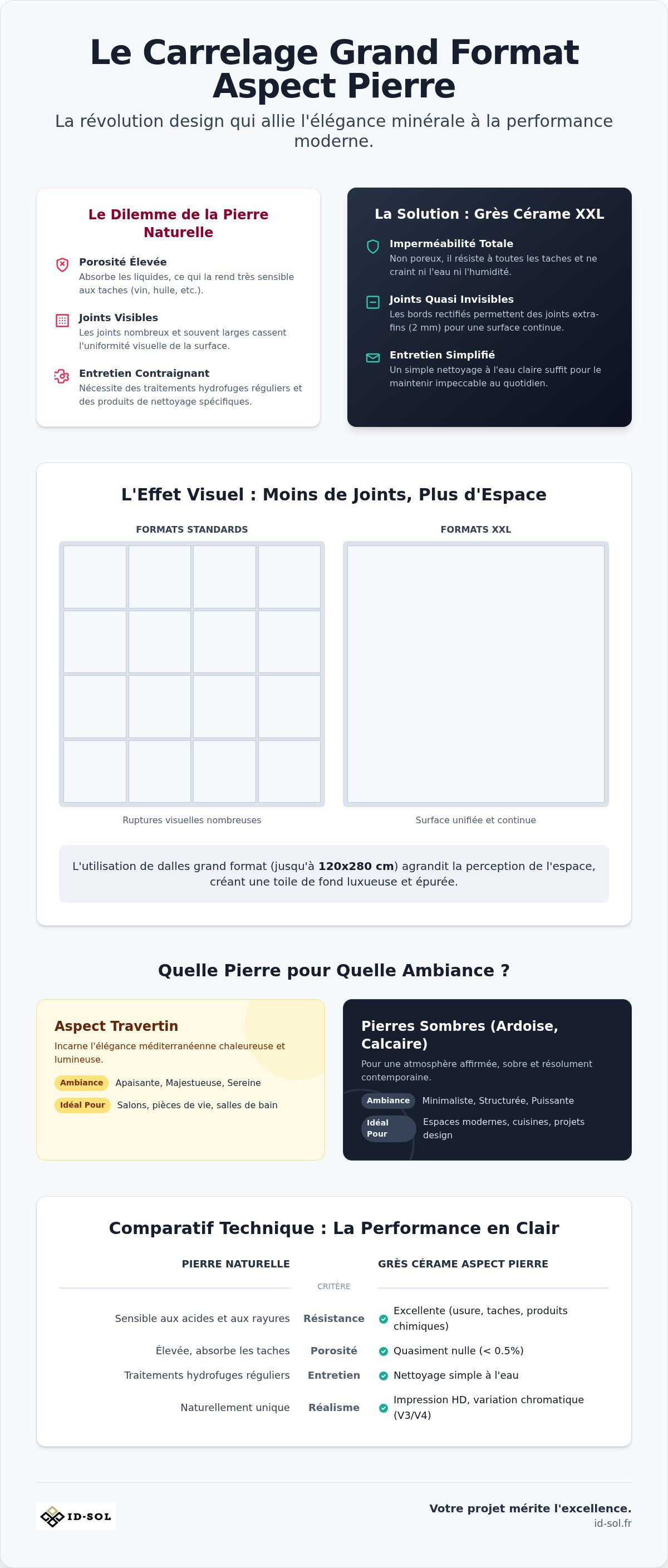 Carrelage grand format aspect pierre