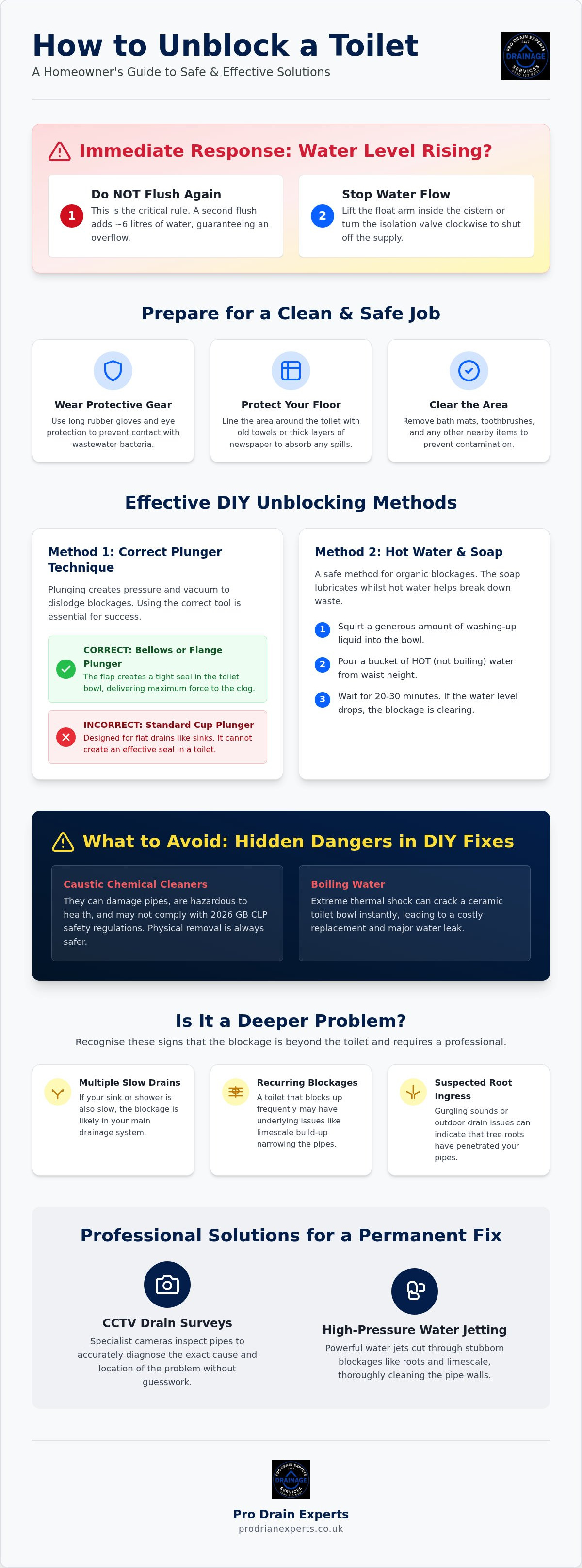 How to unblock a toilet