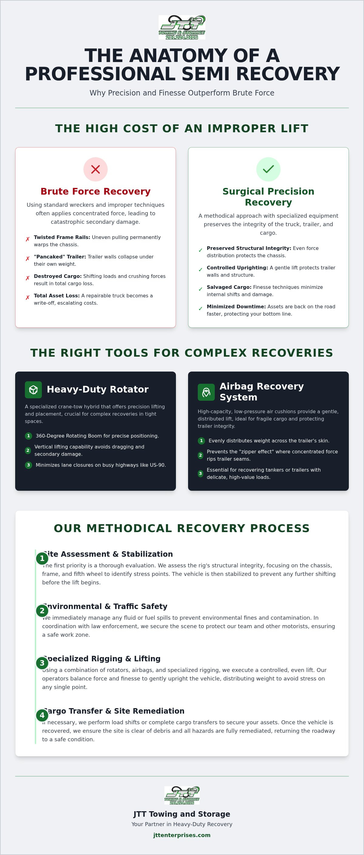 Overturned semi recovery services