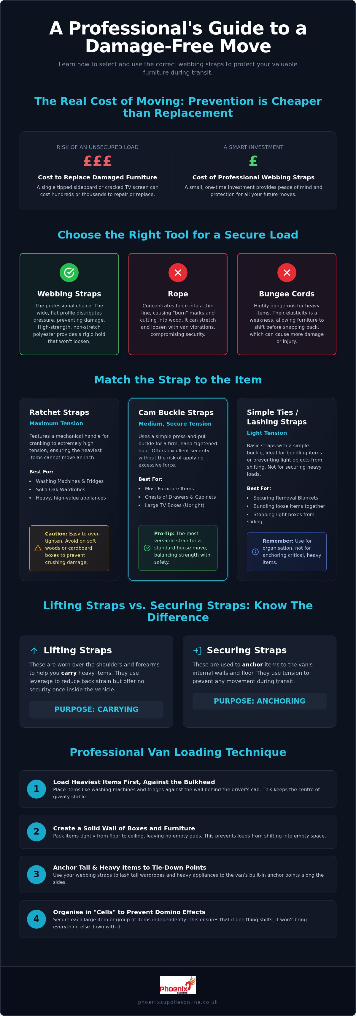 Webbing straps for moving