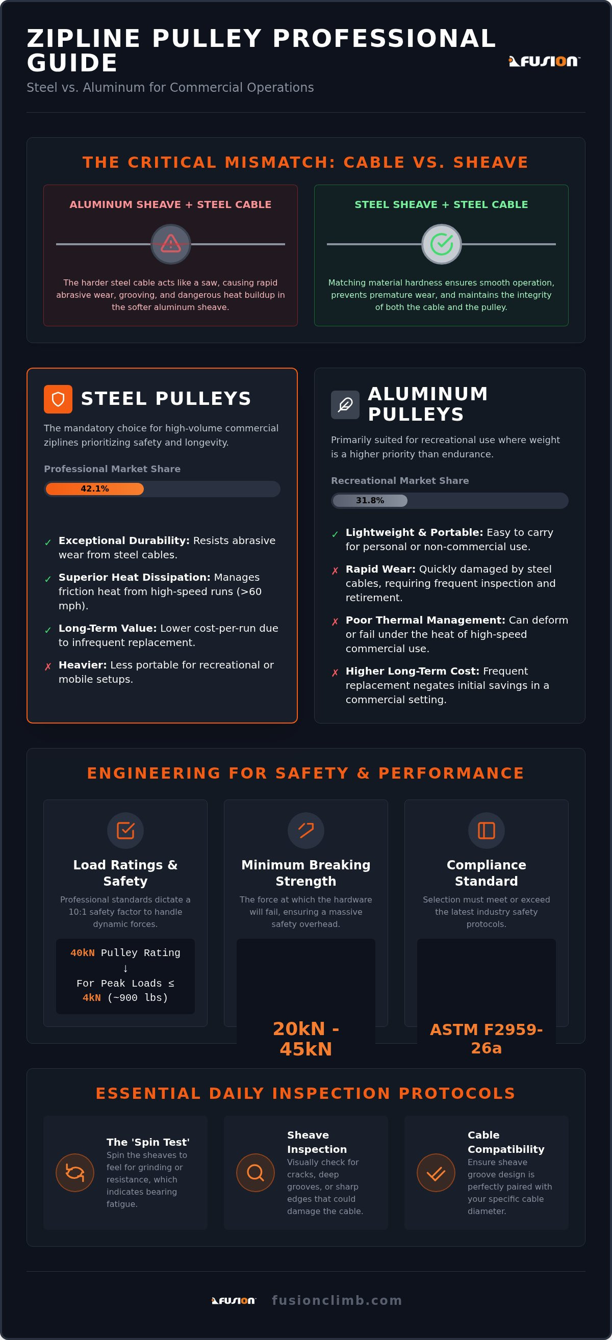 Steel zipline pulleys