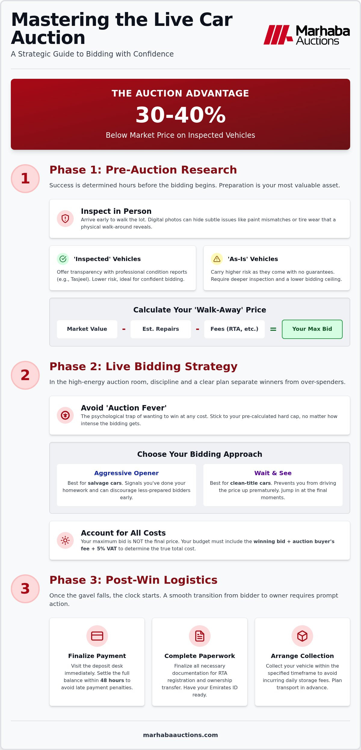 Live car auction bidding tips
