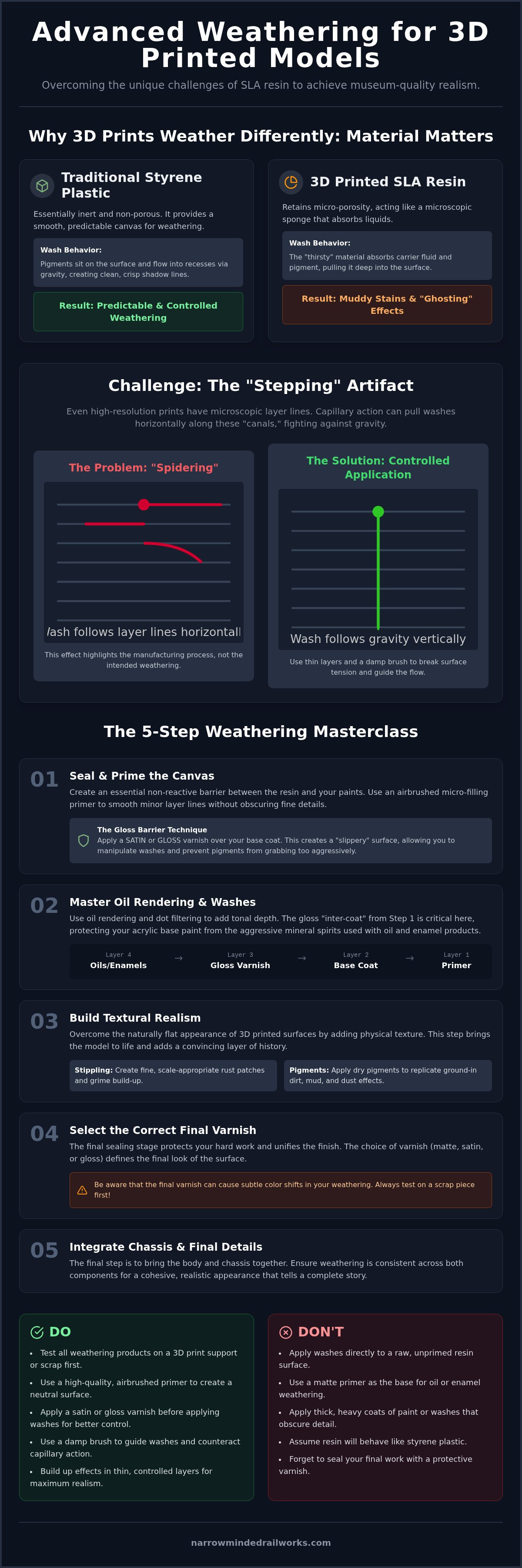 Advanced weathering for 3d printed models