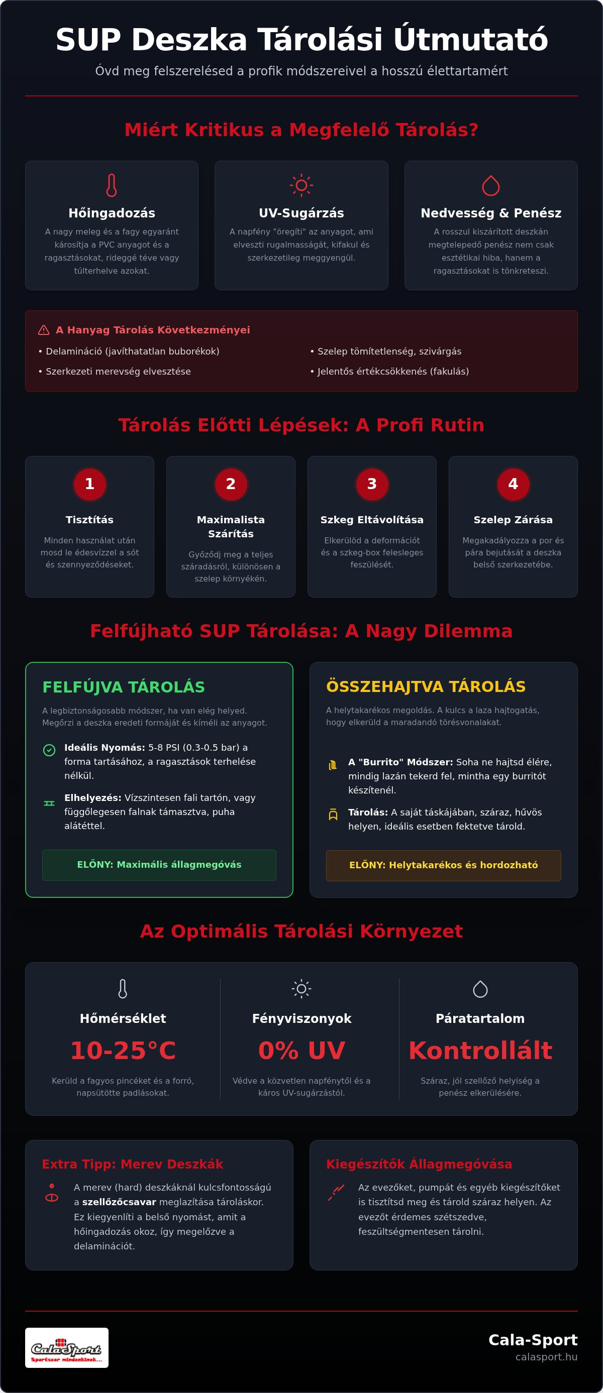 SUP deszka tárolása