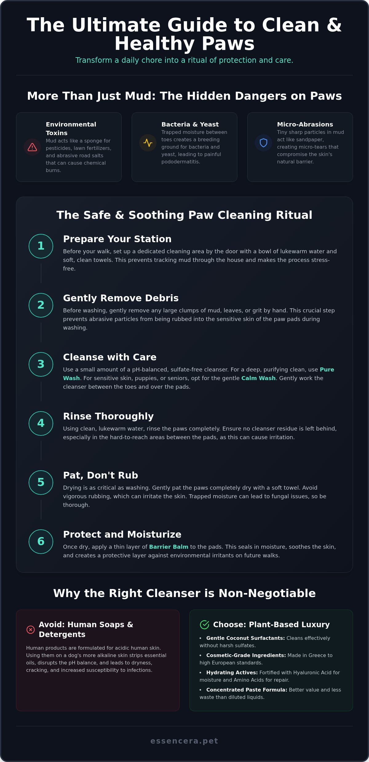 How to clean muddy dog paws