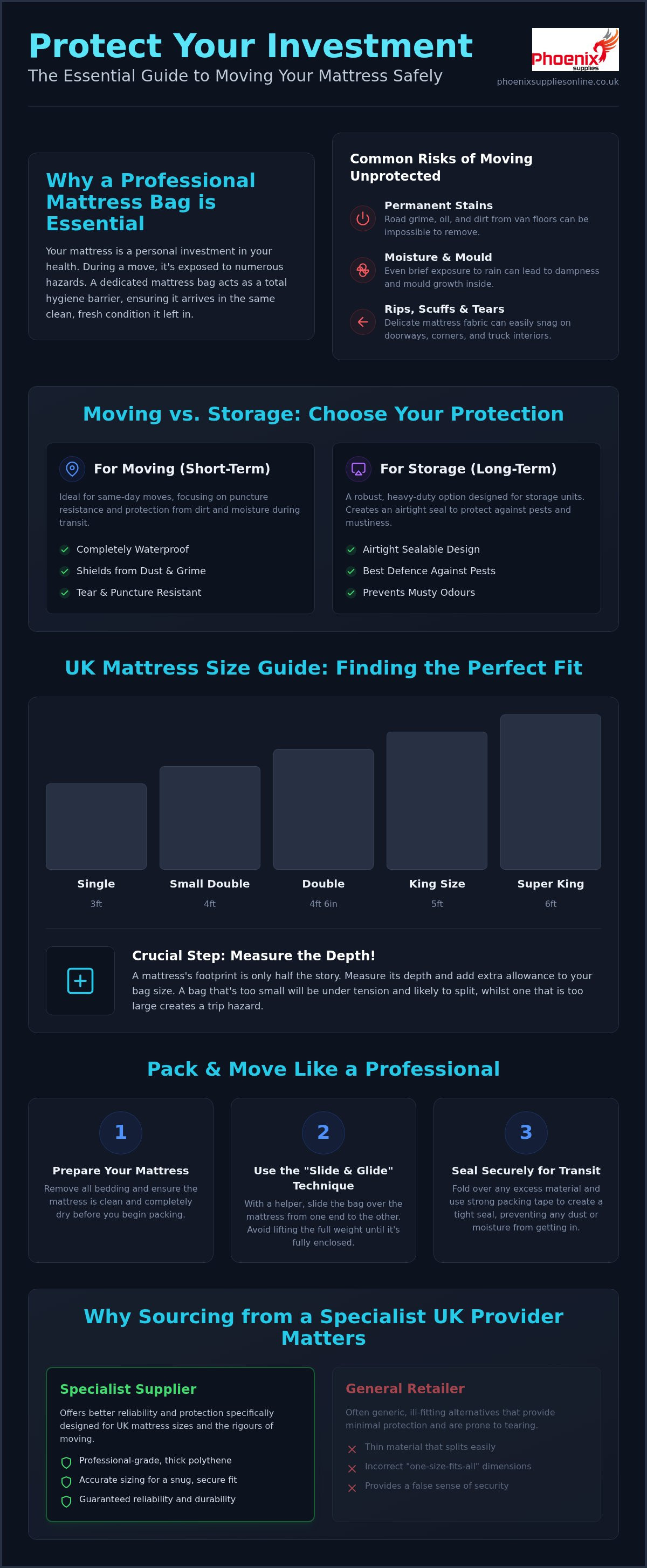 Mattress bags for moving