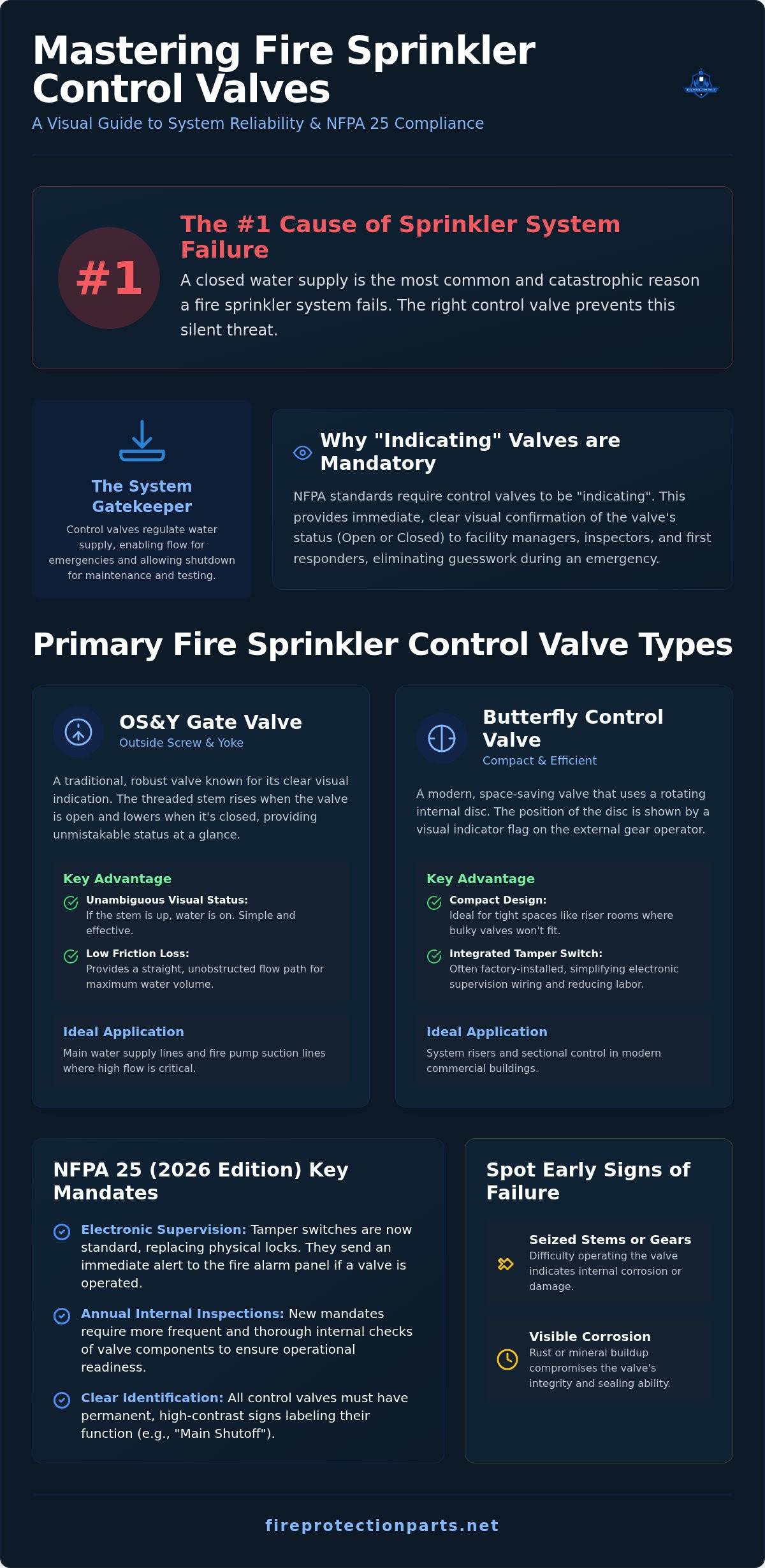 Fire sprinkler control valve types