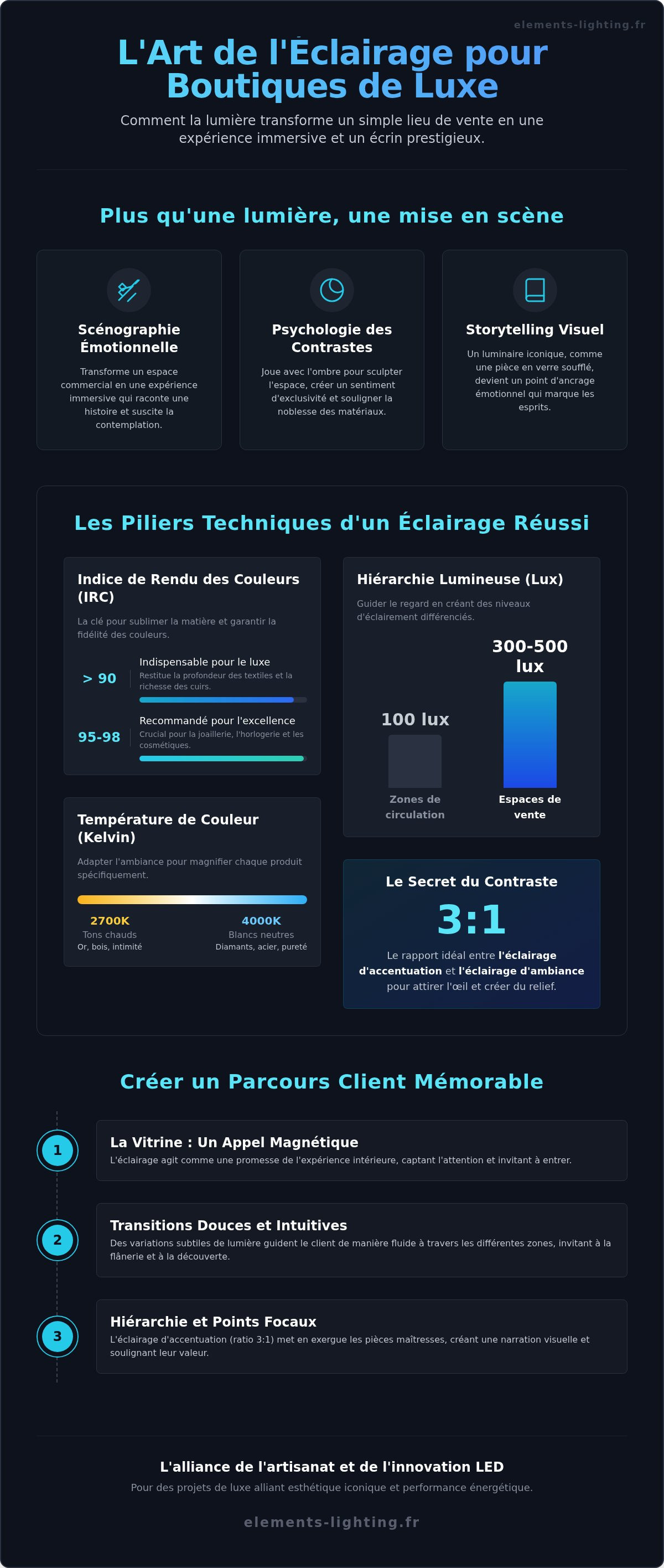 éclairage boutique de luxe