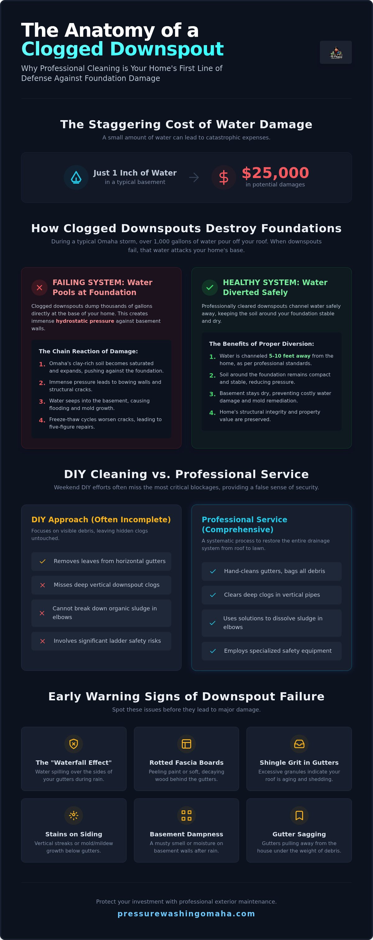 Professional gutter downspout cleaning