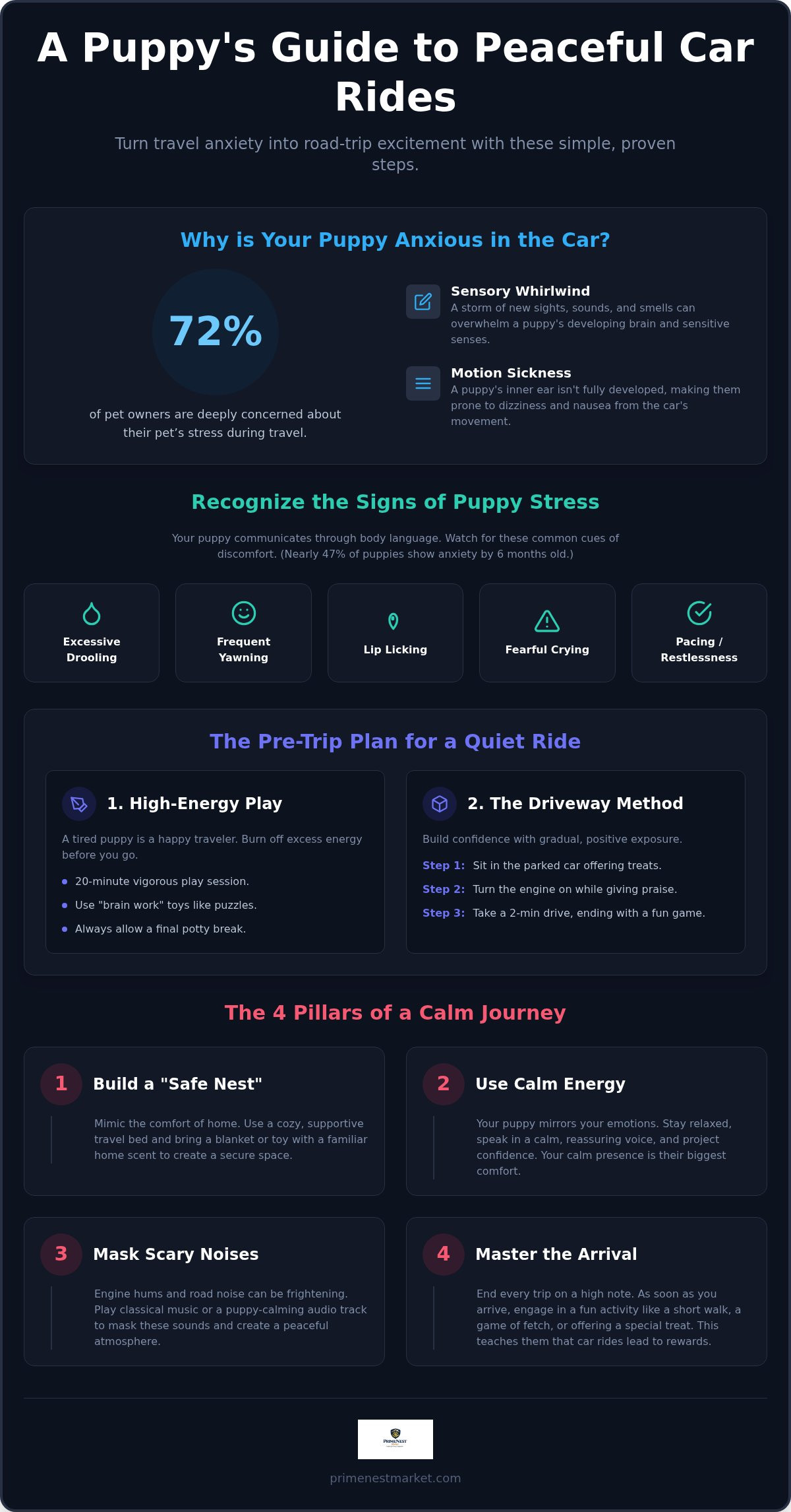 How to calm a puppy in the car