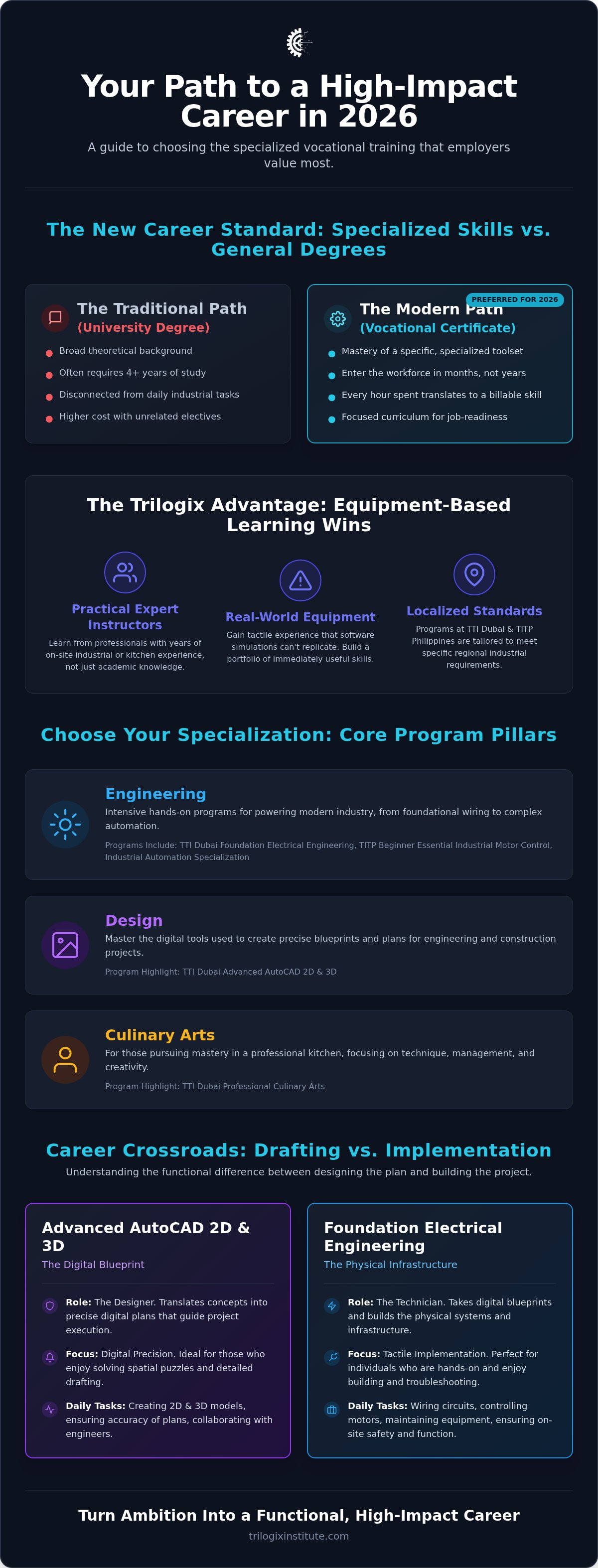 Trilogix Institute courses comparison
