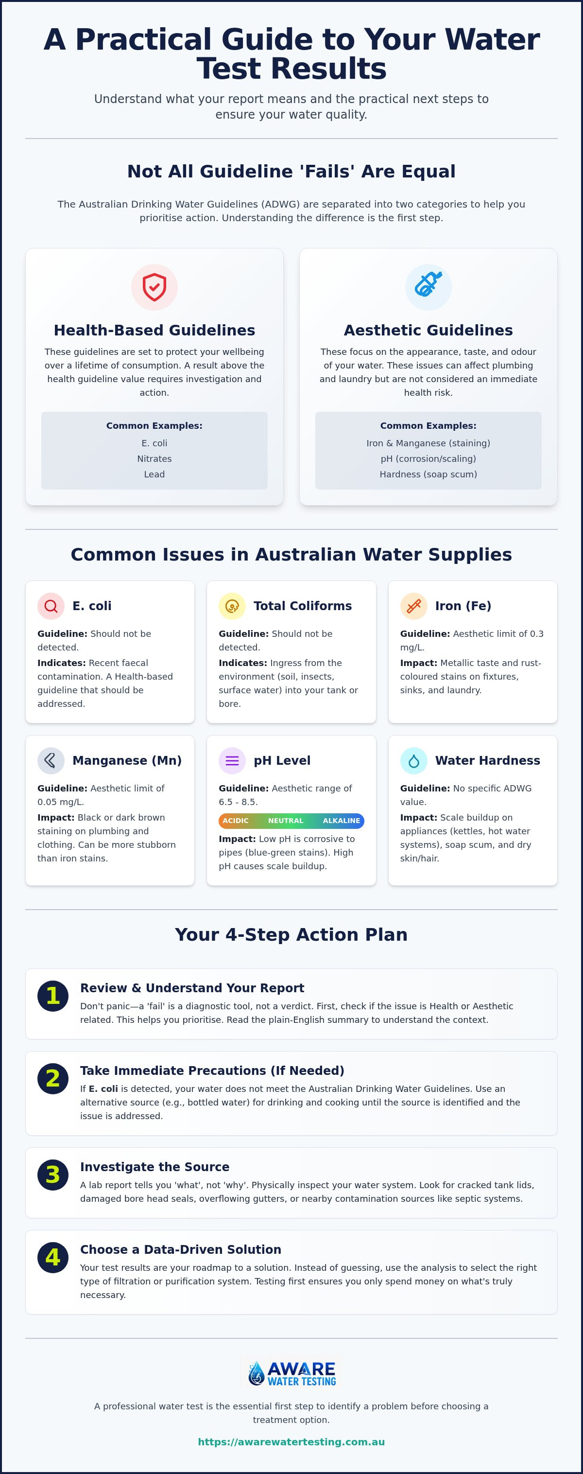 What to do after a bad water test result