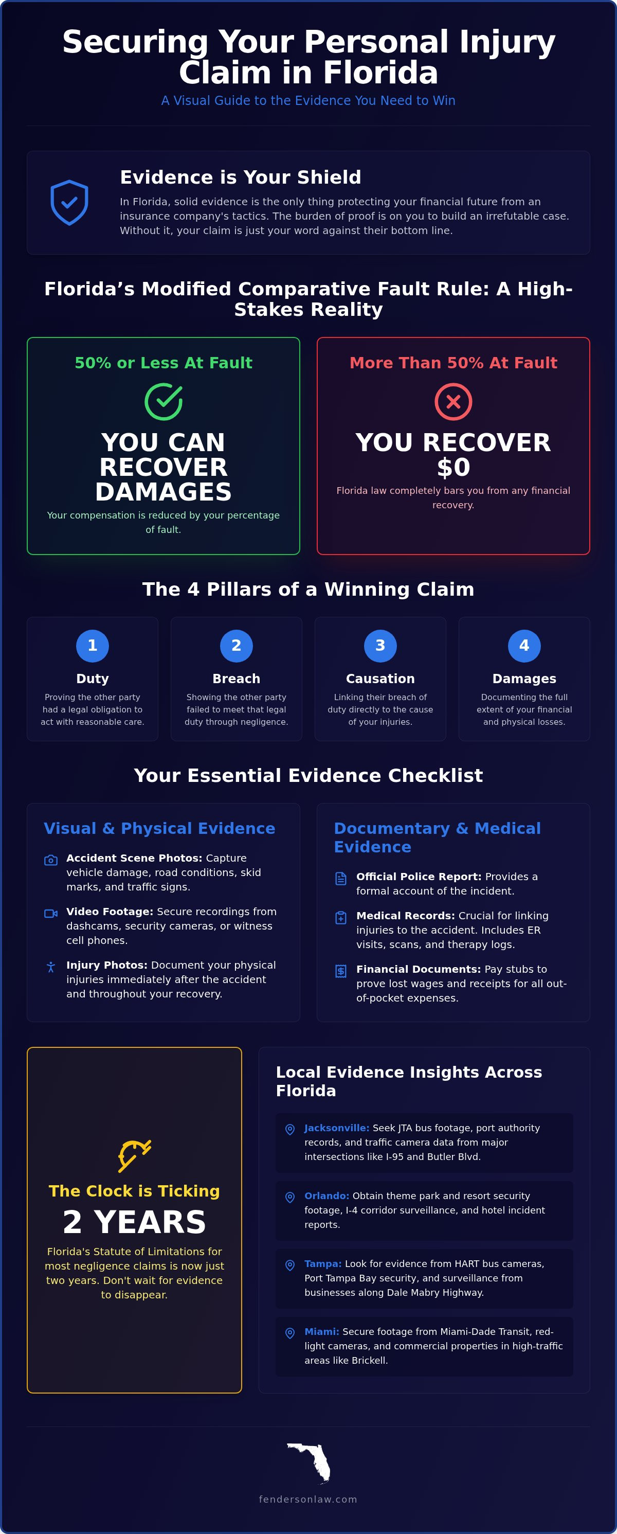 What evidence is needed for a personal injury claim in Florida