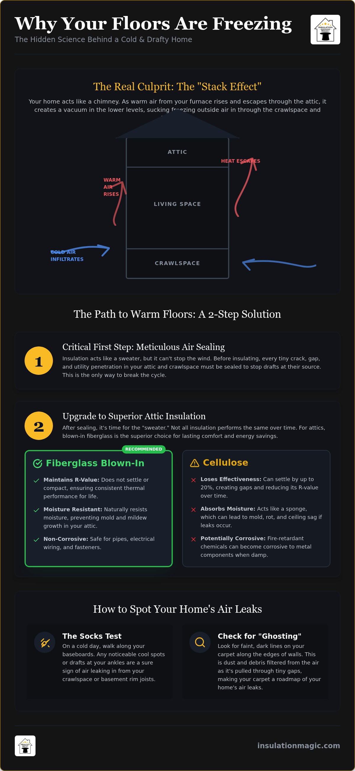 Cold floors in winter causes