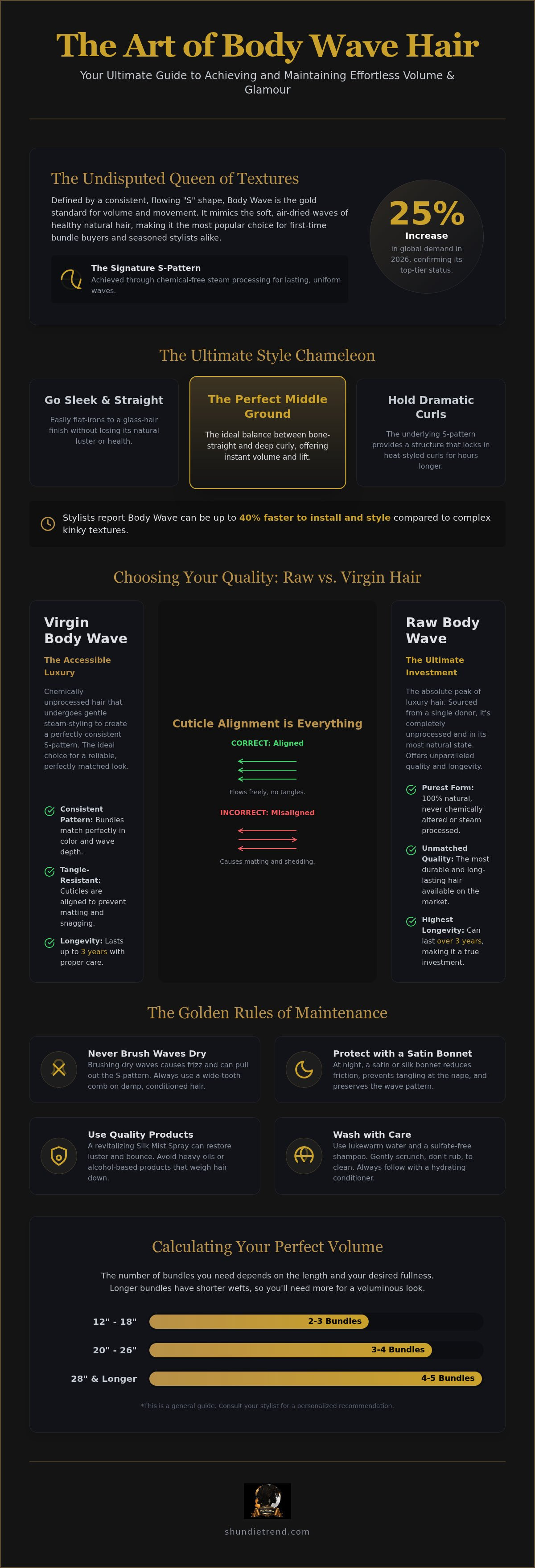 Body wave hair bundles