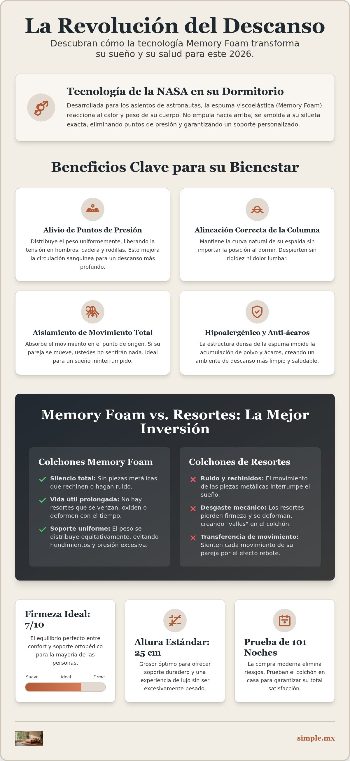 Beneficios colchón memory foam
