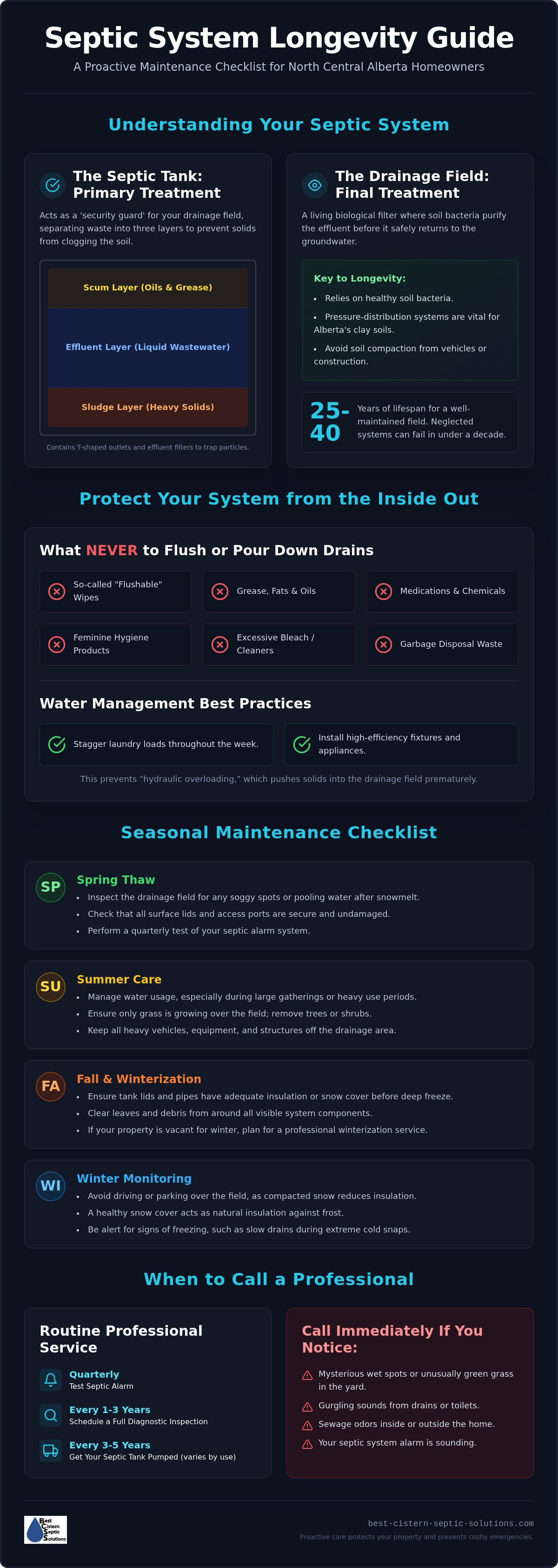 Septic system maintenance checklist