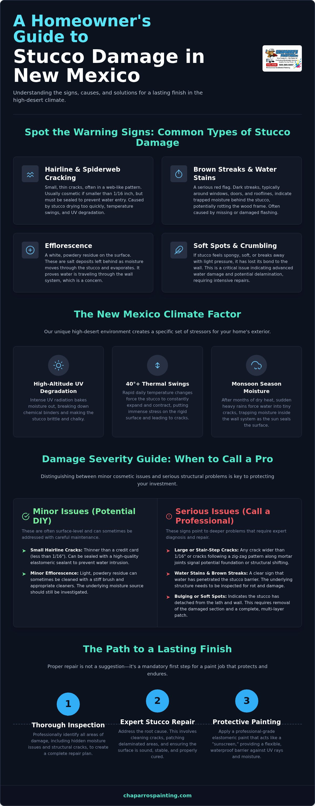 Signs of stucco damage