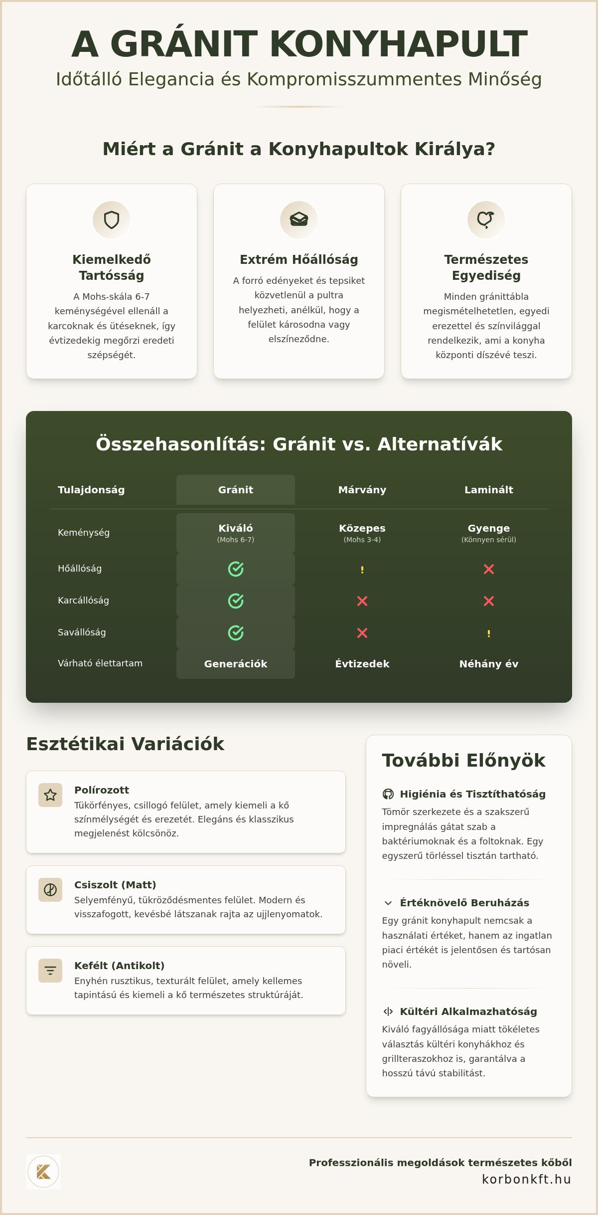 Gránit konyhapult előnyök