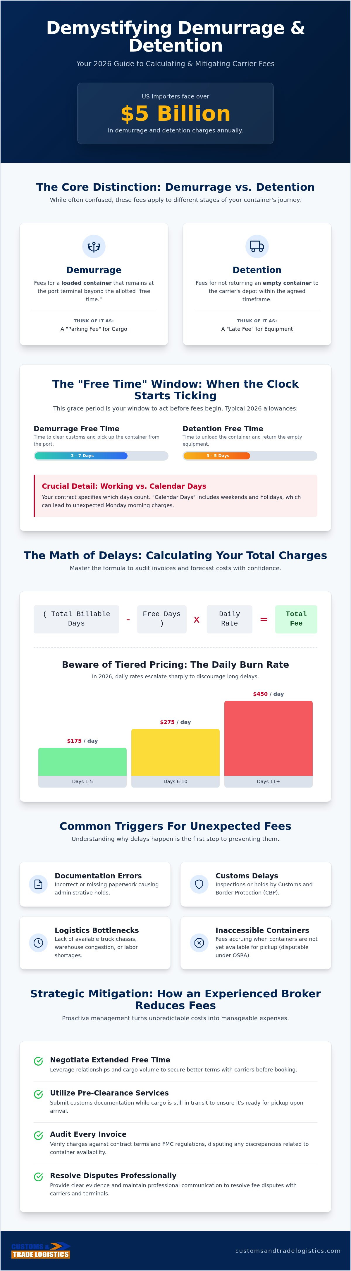 How to calculate demurrage and detention fees