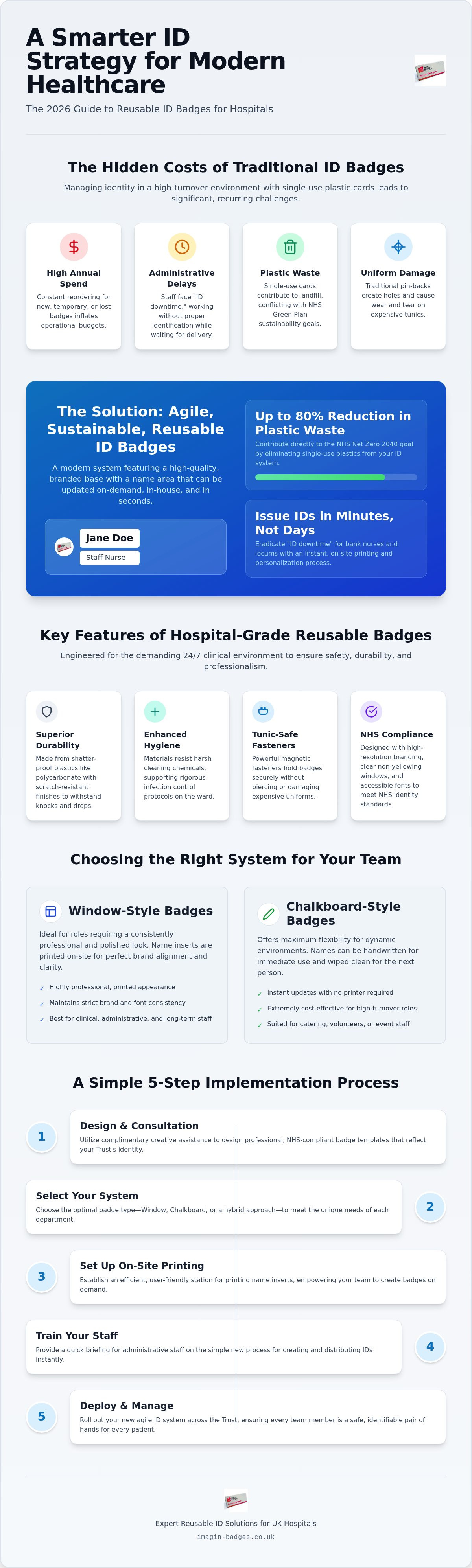 Reusable ID badges for hospitals