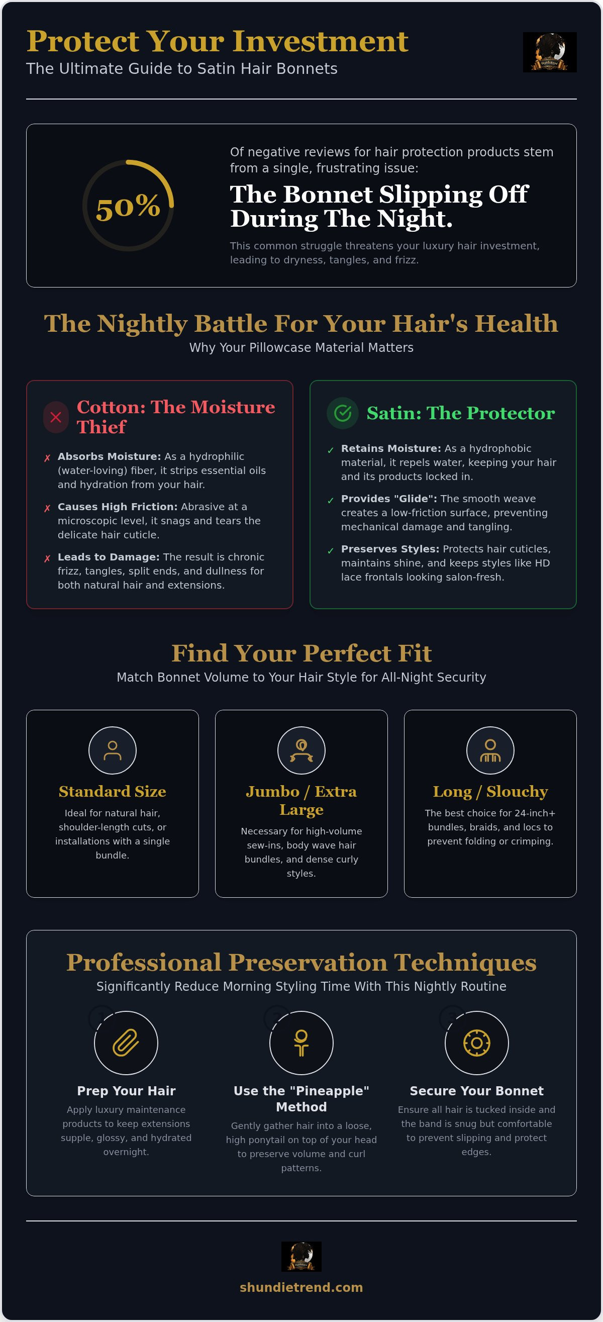 Satin hair bonnets