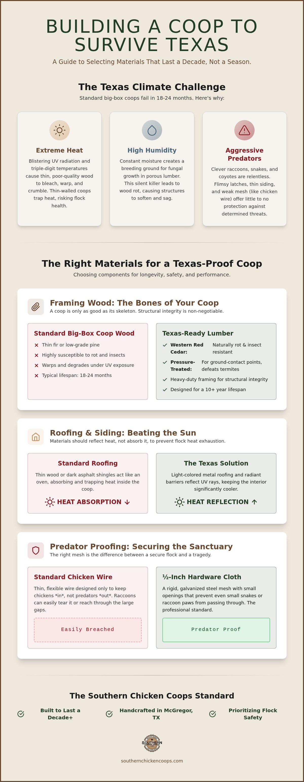 Best materials for a Texas chicken coop
