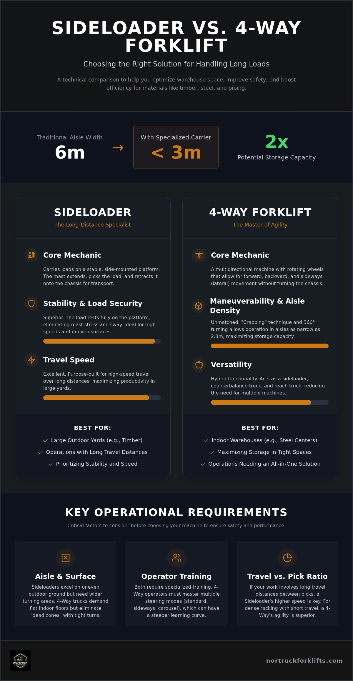 Sideloader vs 4-way forklift