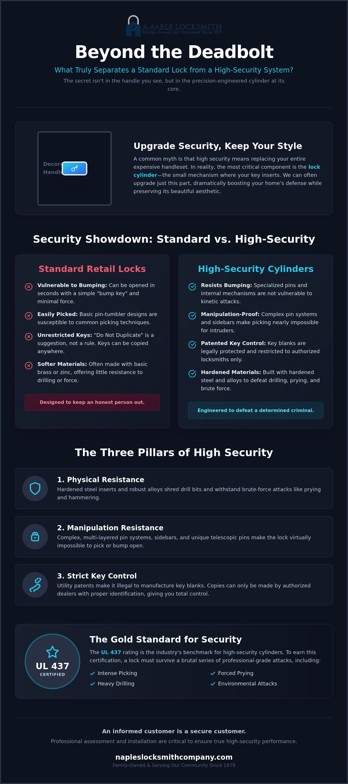 High security lock cylinders