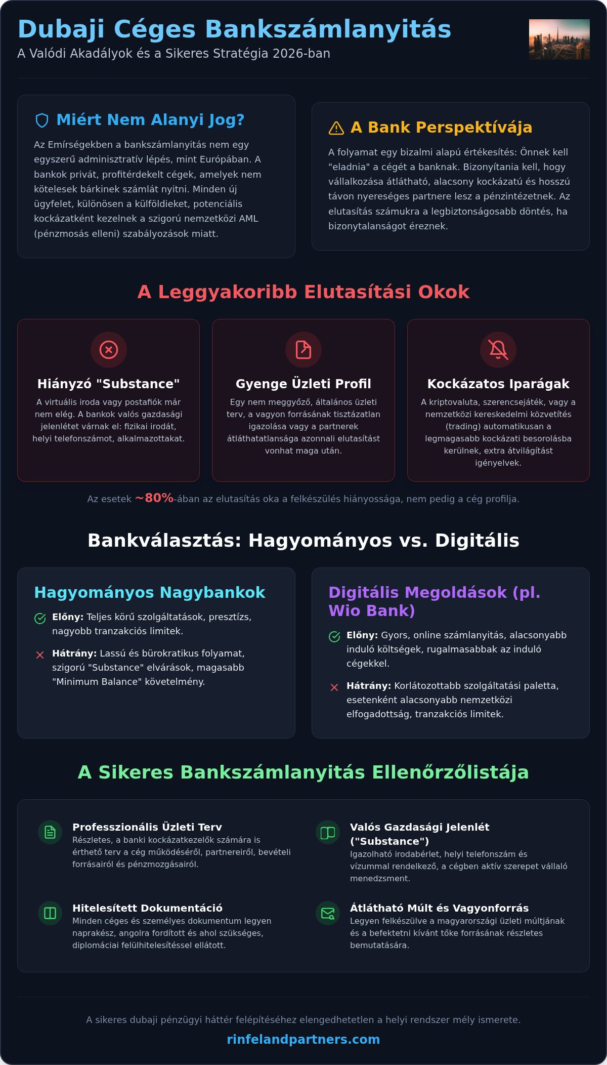 Dubaji cég bankszámlanyitás nehézségei