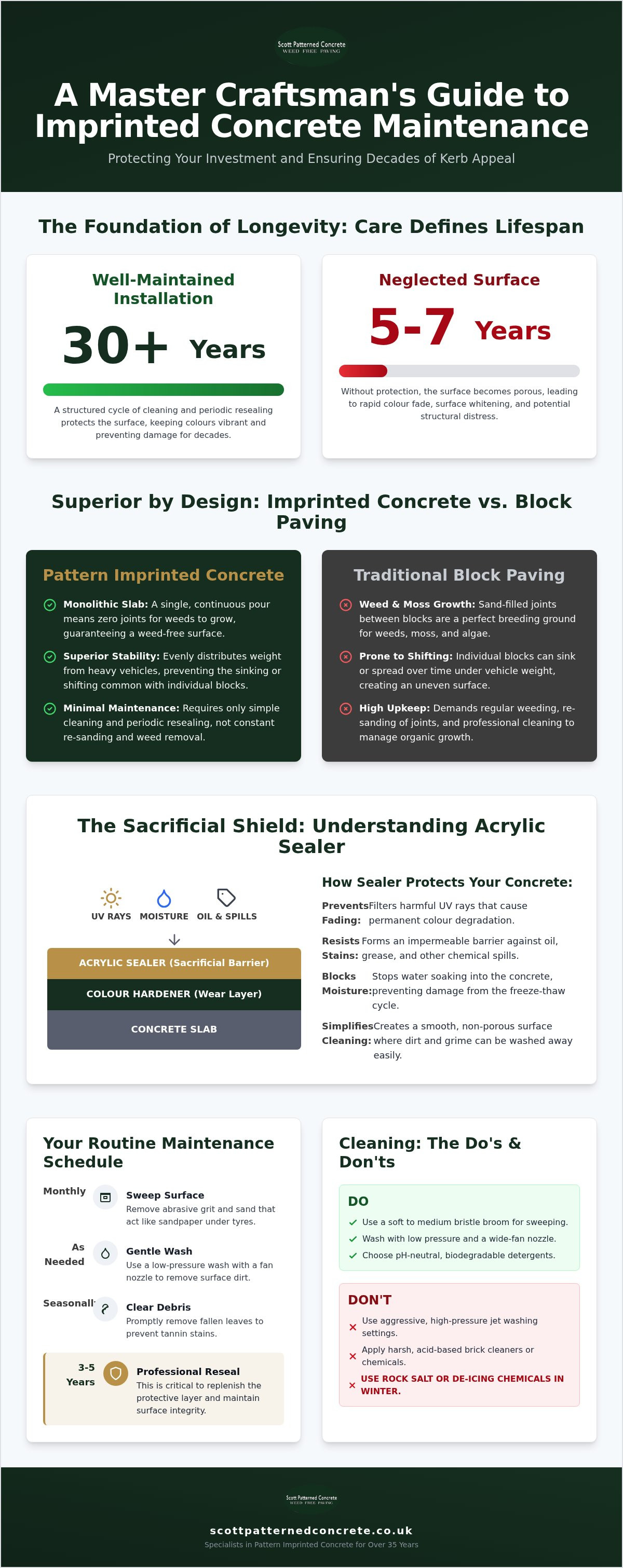Imprinted concrete maintenance tips