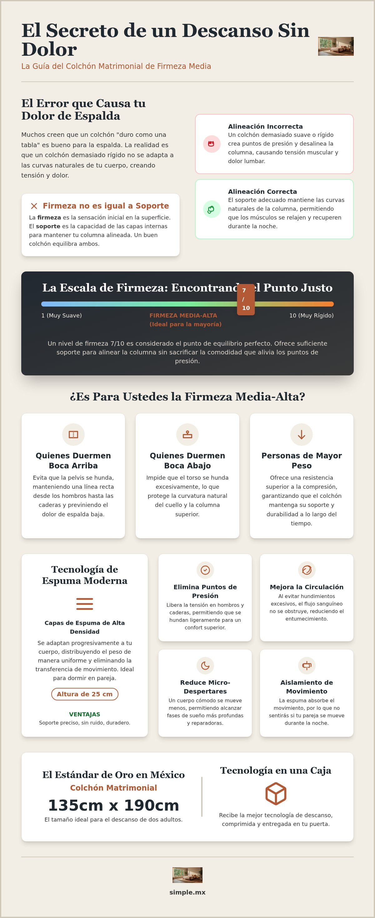 Colchón matrimonial firmeza media