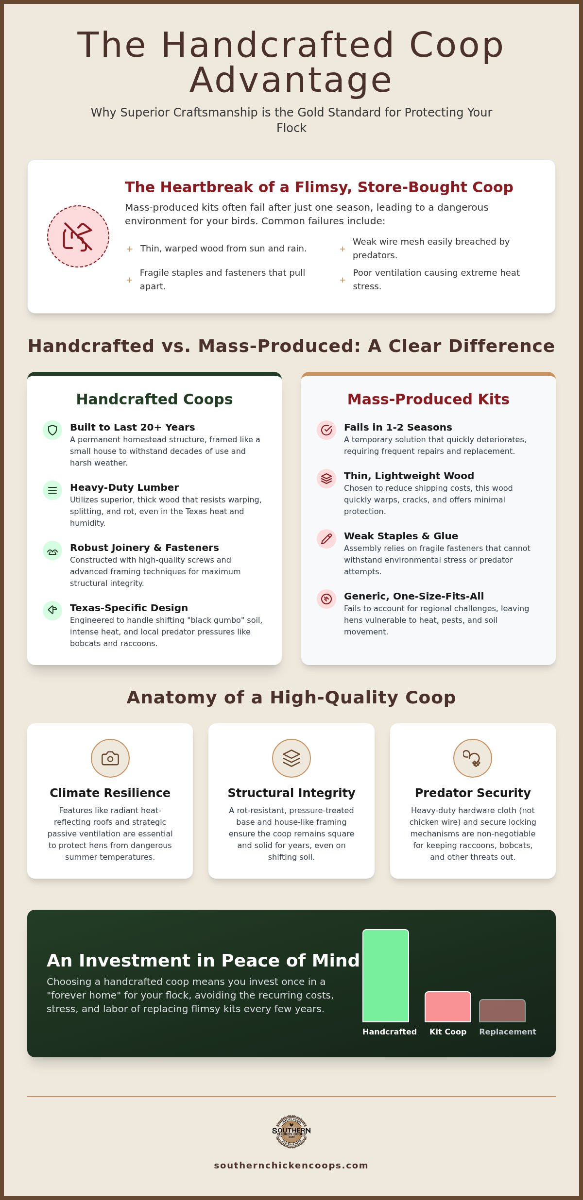 Handcrafted chicken coops