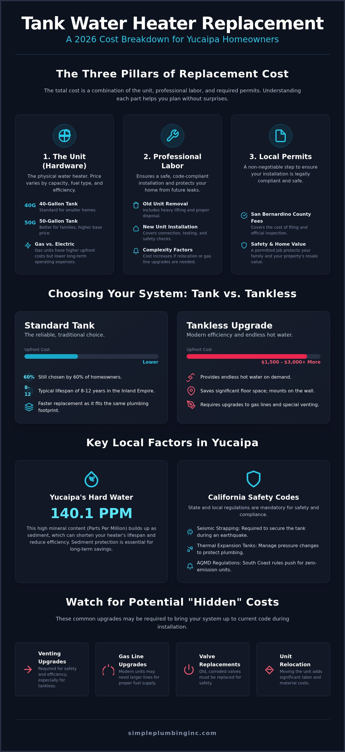 Tank water heater replacement cost Yucaipa
