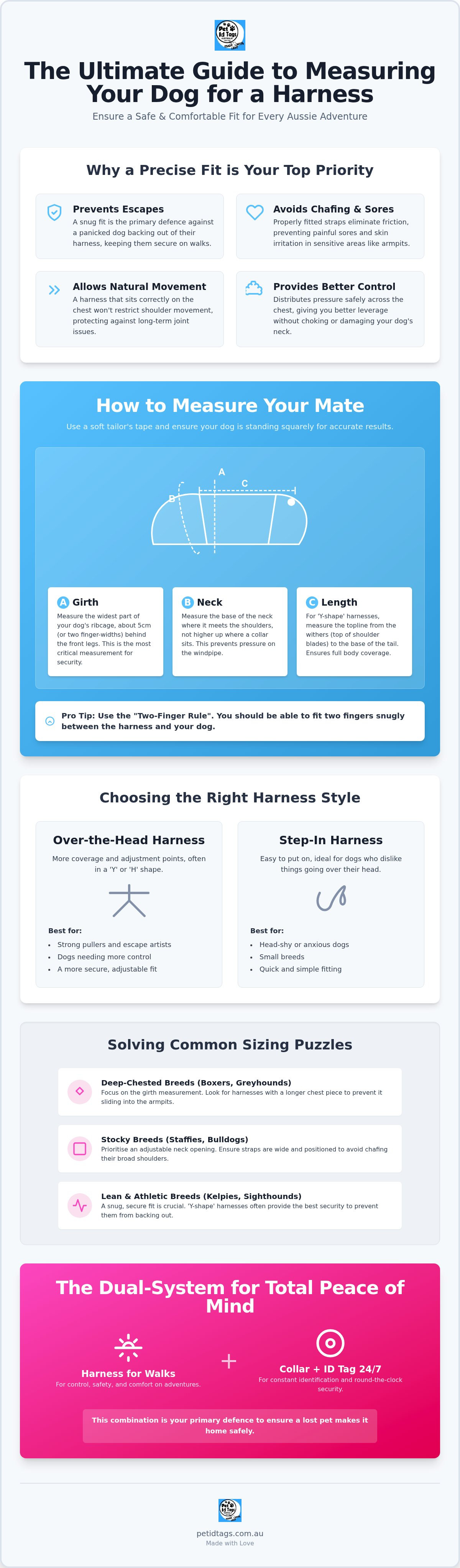 How to measure a dog for a harness australia