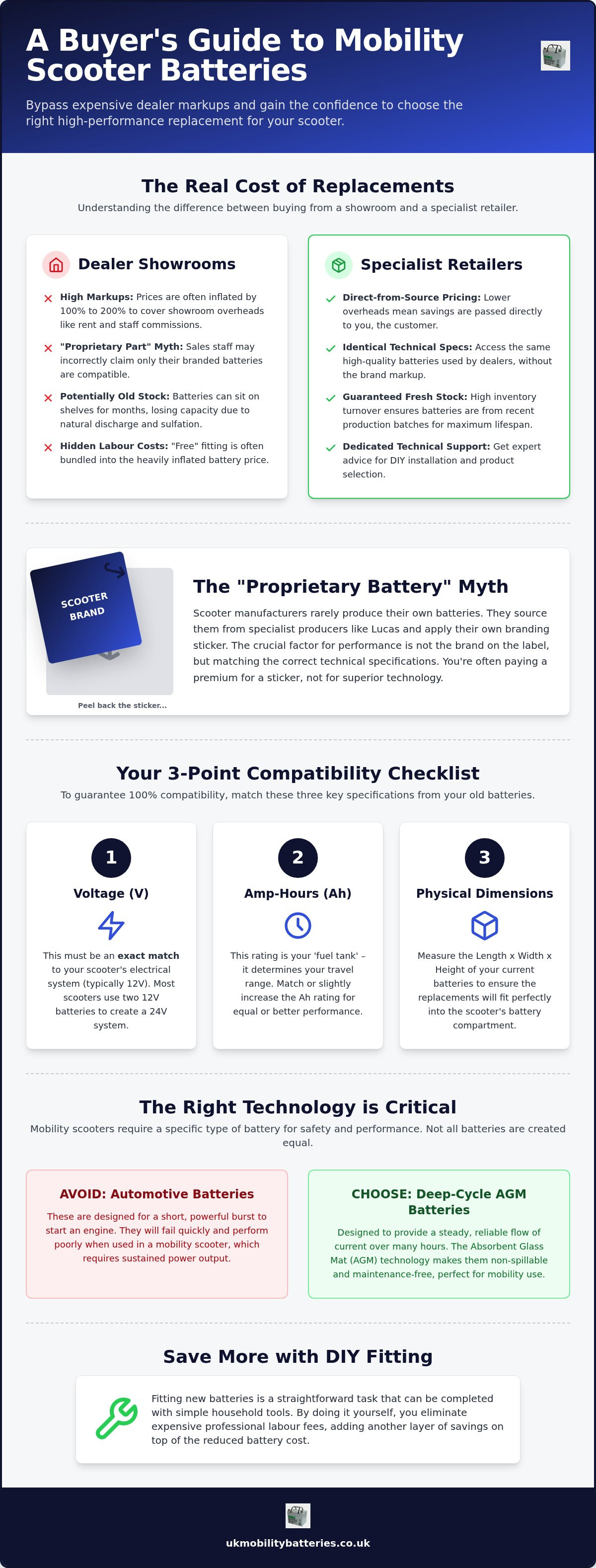 Alternatives to buying batteries from scooter dealer