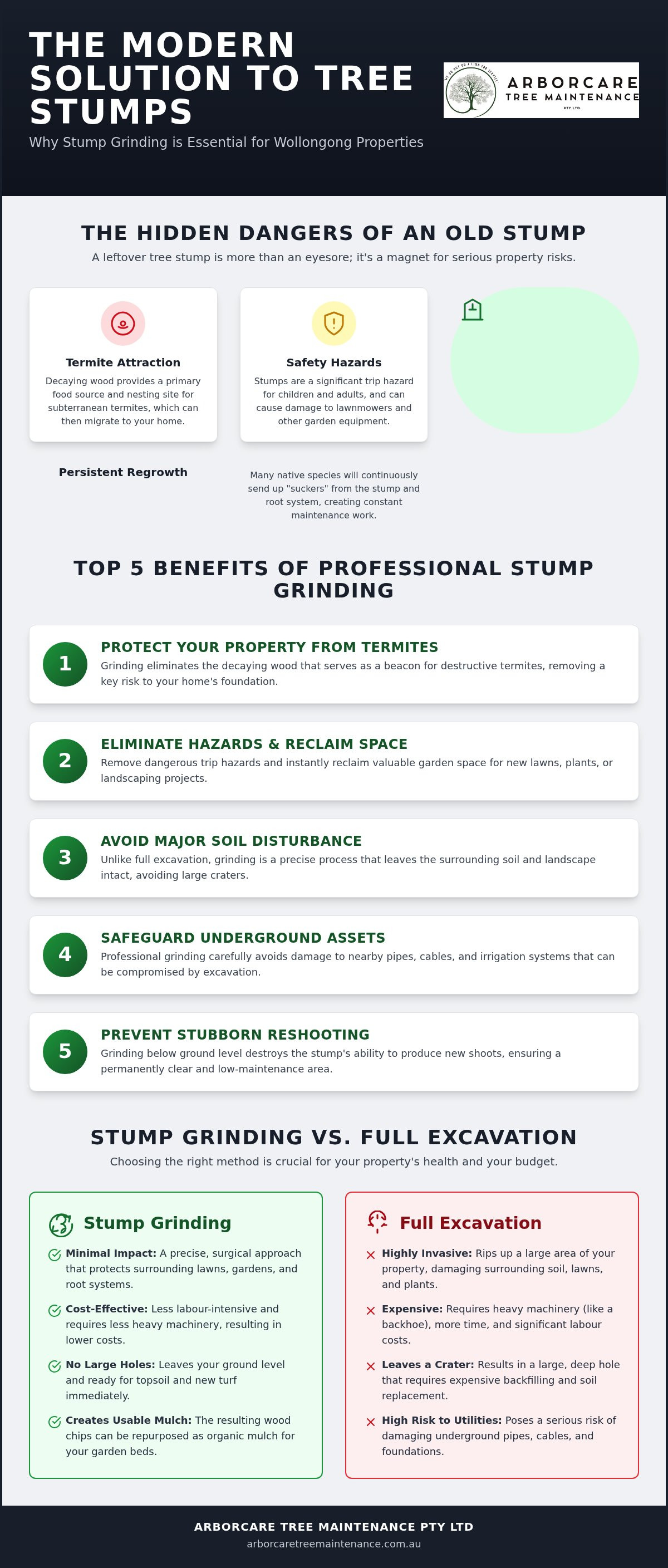 Benefits of stump grinding Wollongong