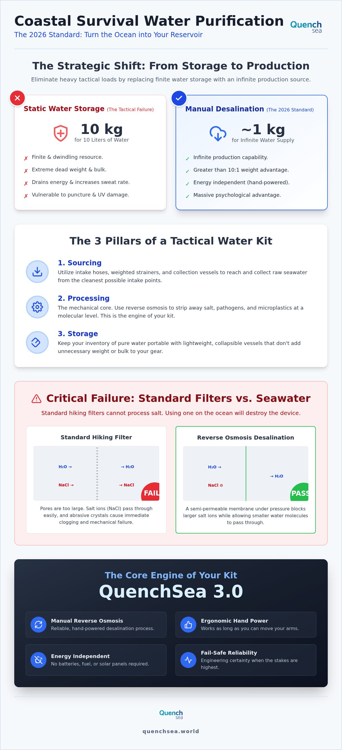 Coastal survival water purification