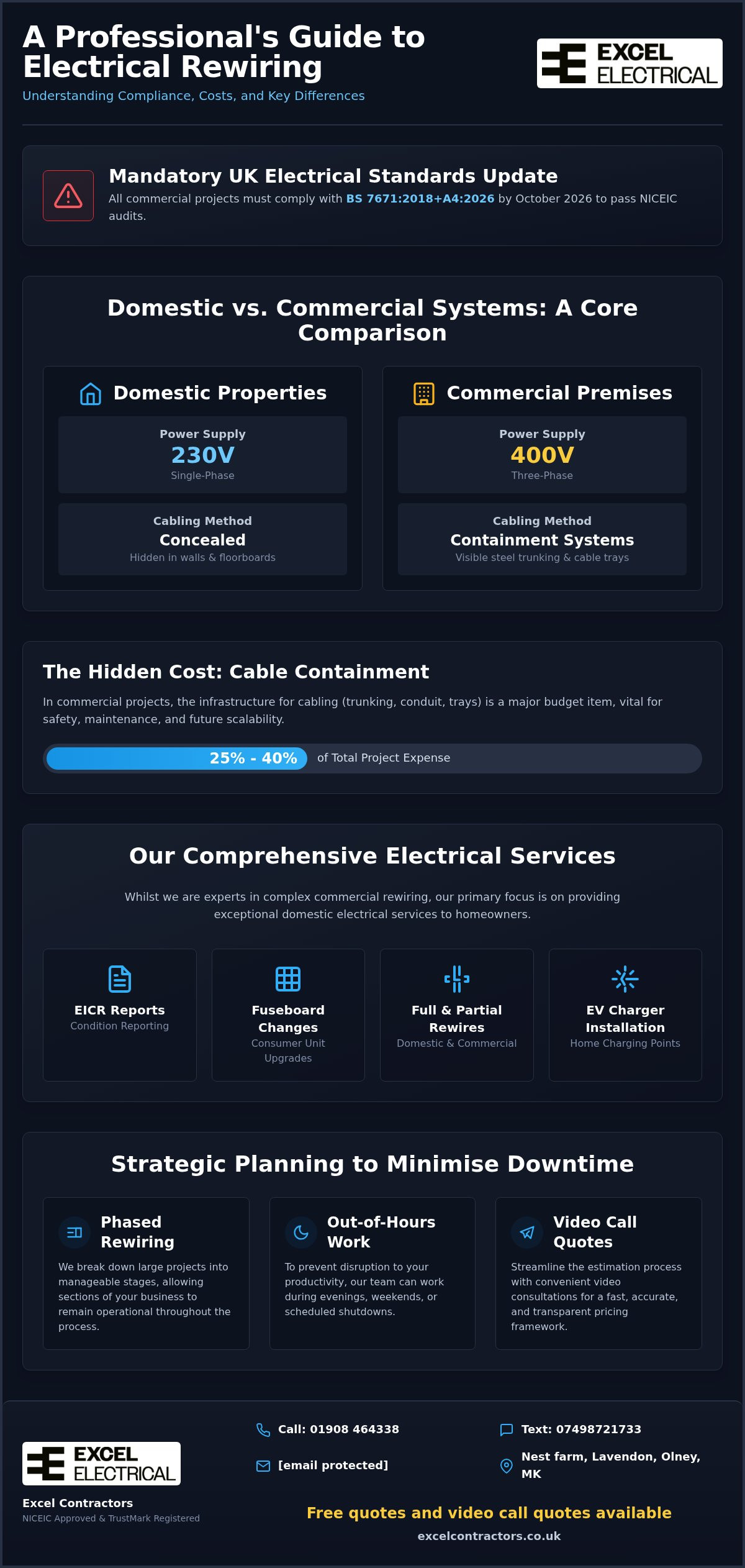 Commercial rewiring cost uk