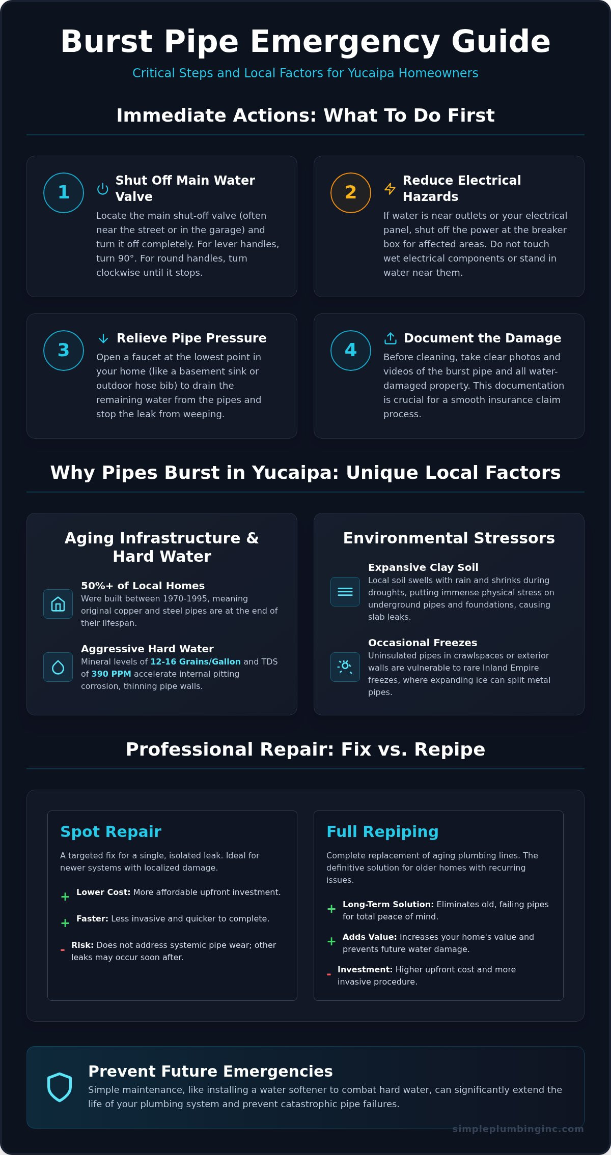 Burst pipe repair Yucaipa
