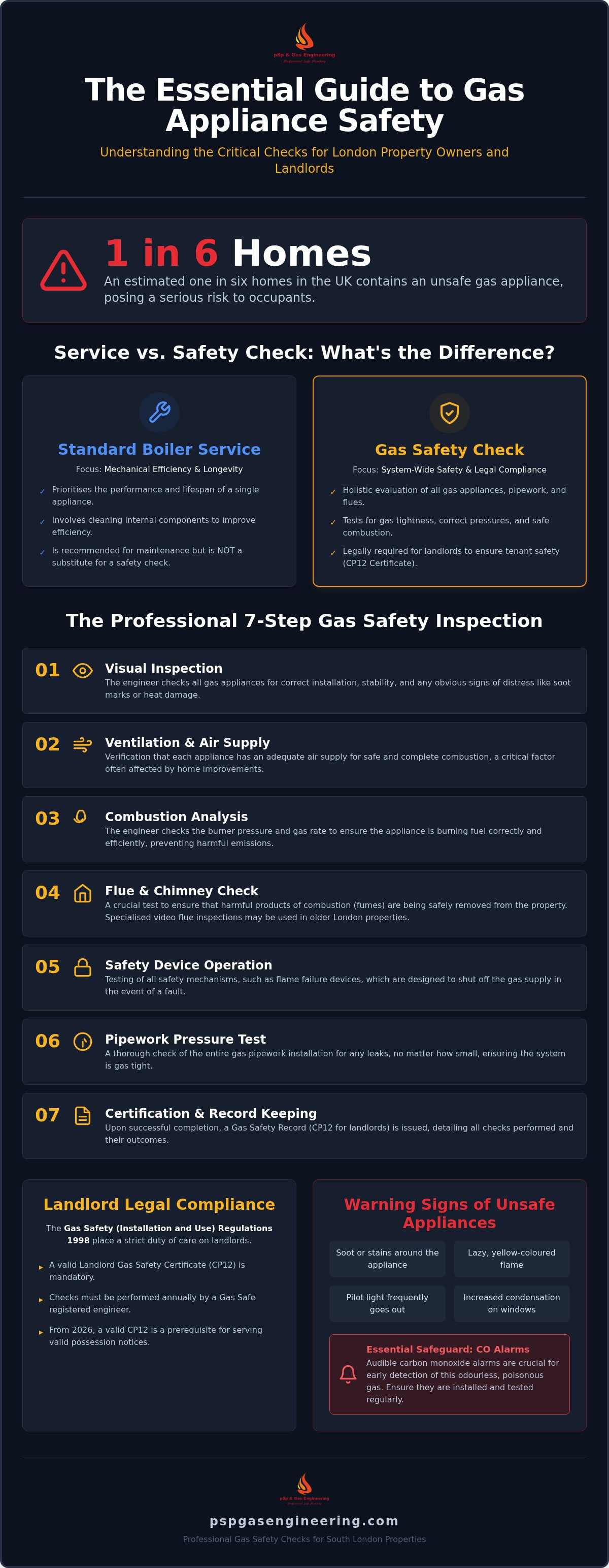 Gas appliance safety check London