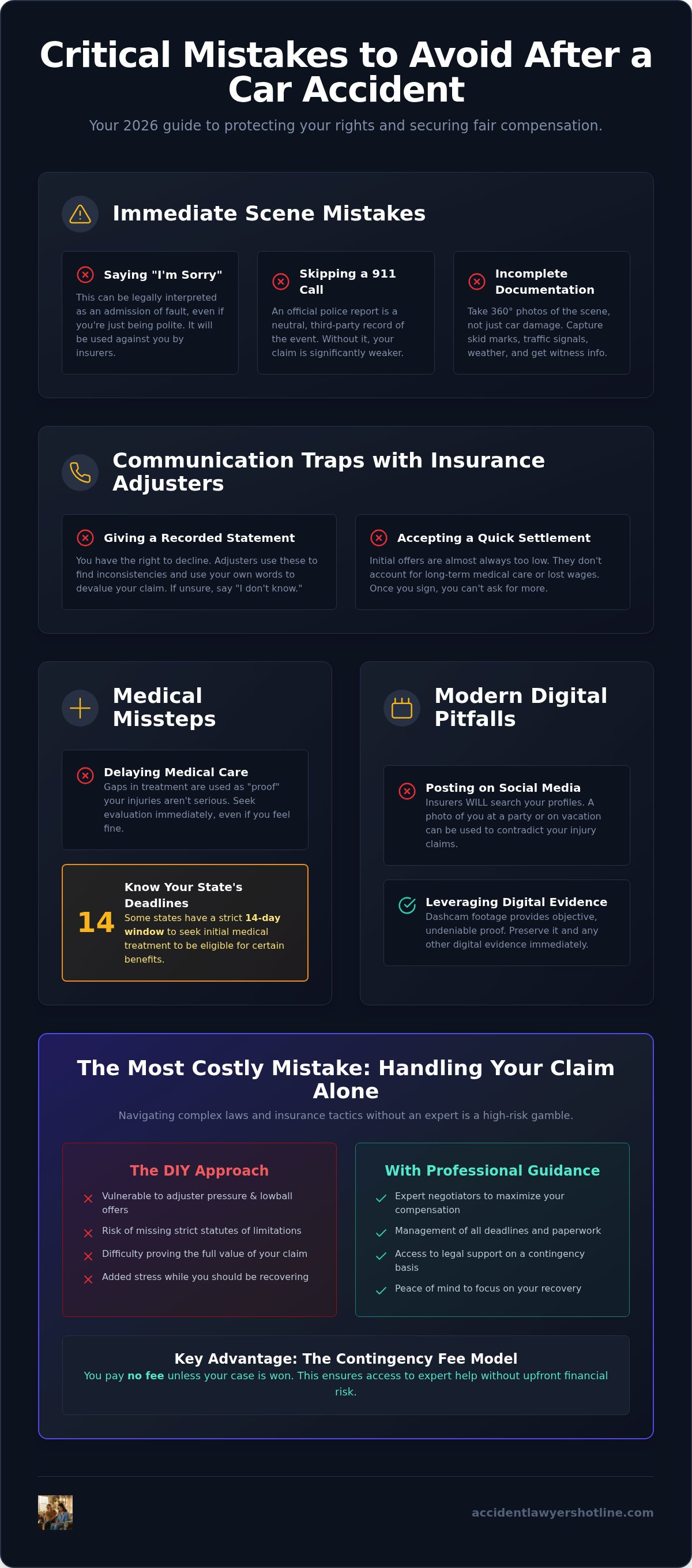 Common Mistakes After a Car Accident: A 2026 Guide to Protecting Your Rights