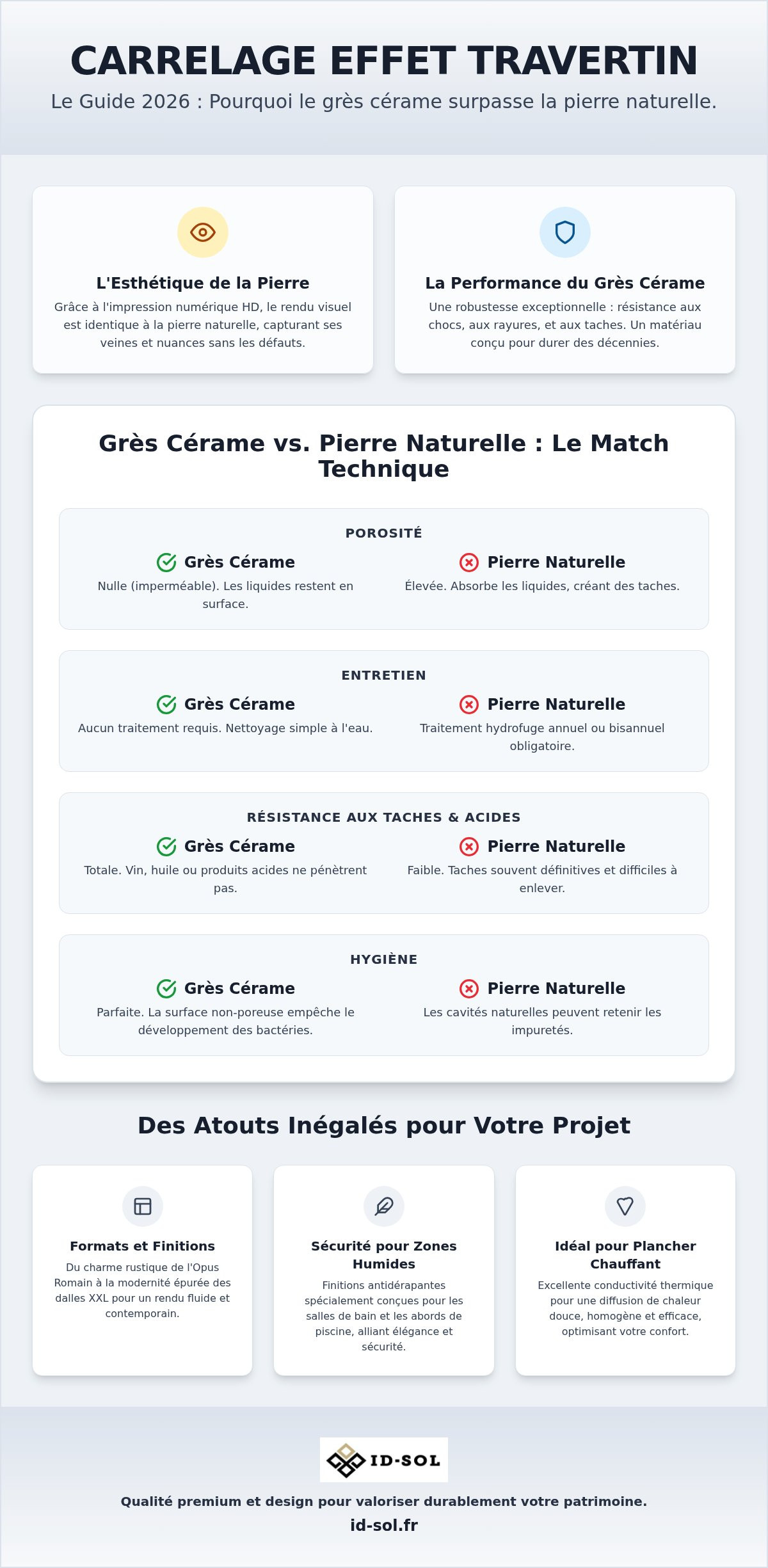 Carrelage effet travertin