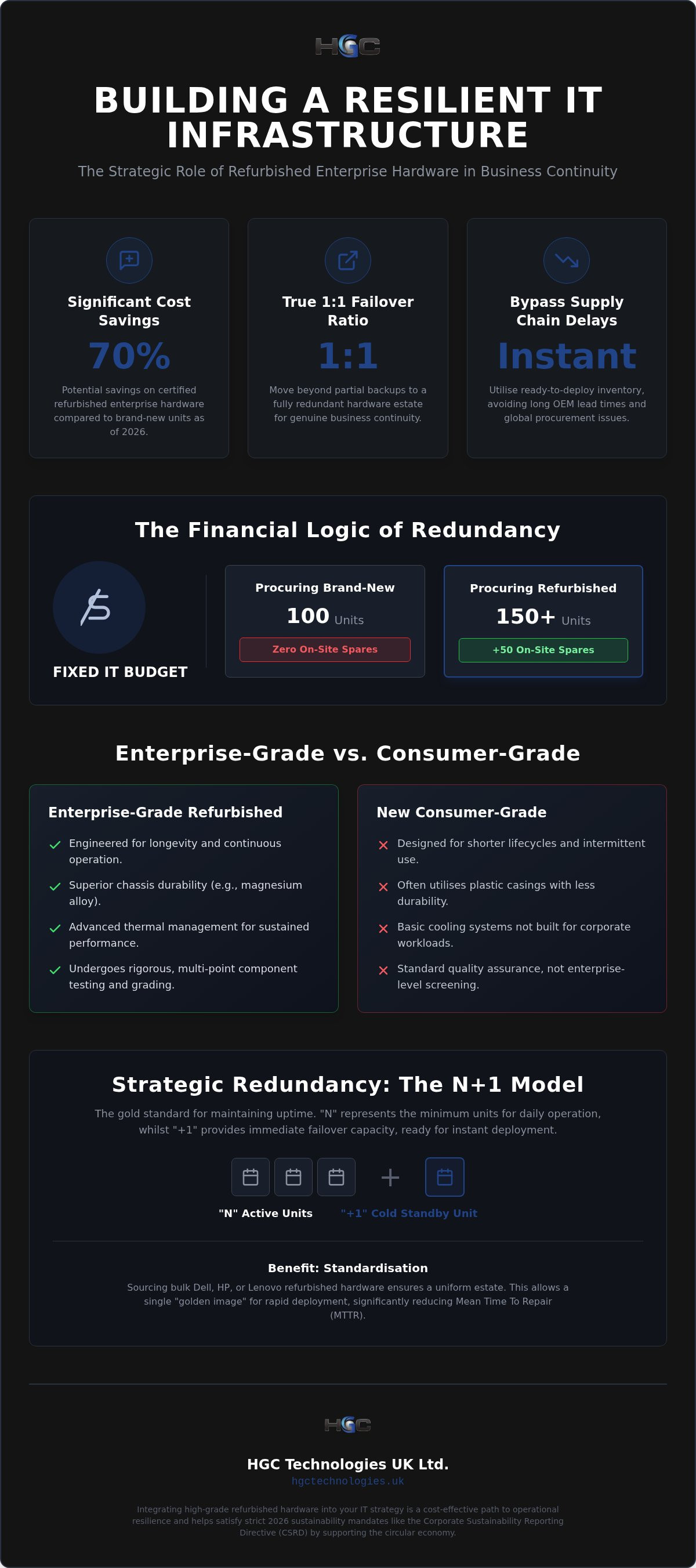 Business continuity with refurbished hardware