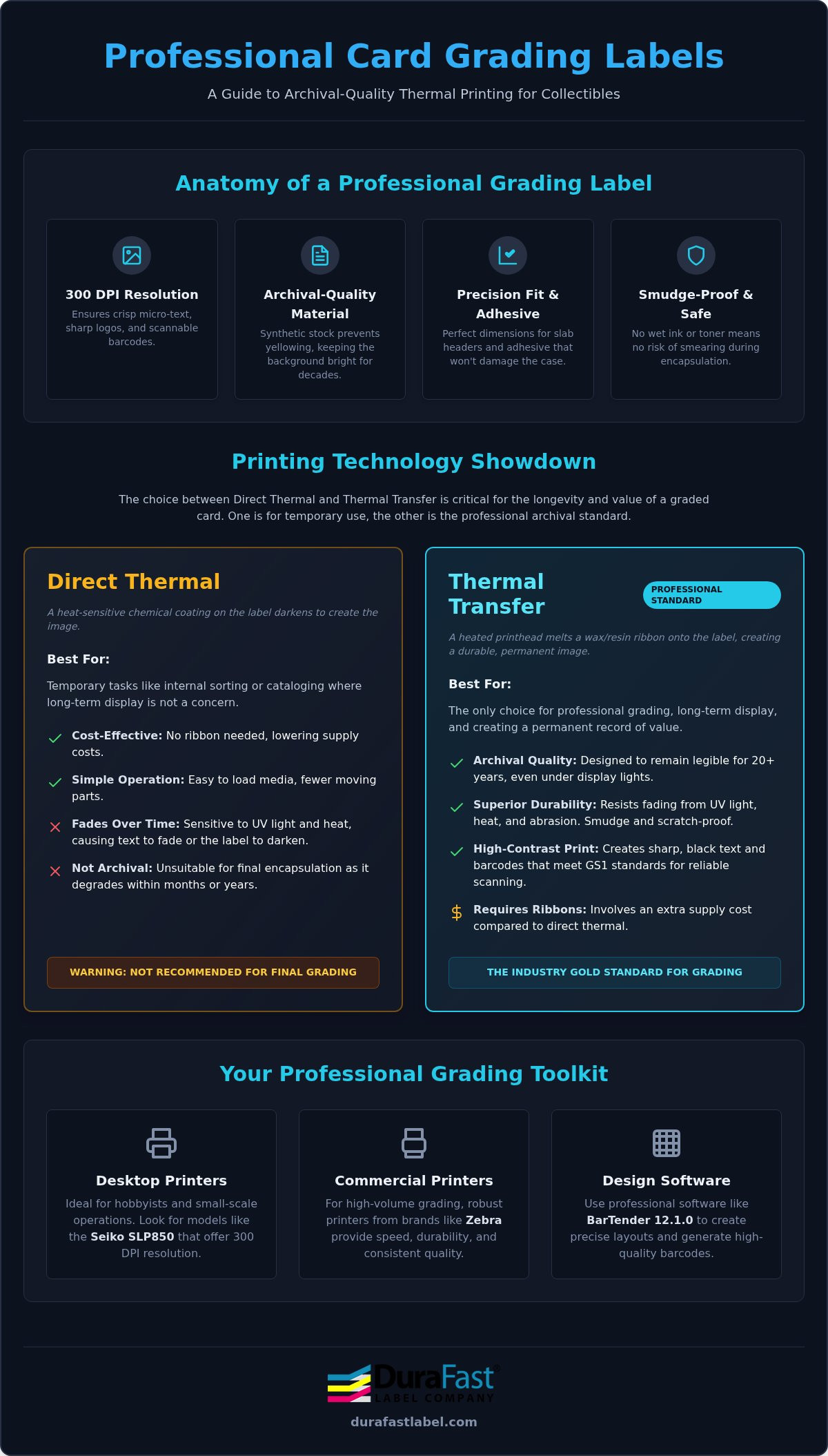 Thermal Card Grading Label