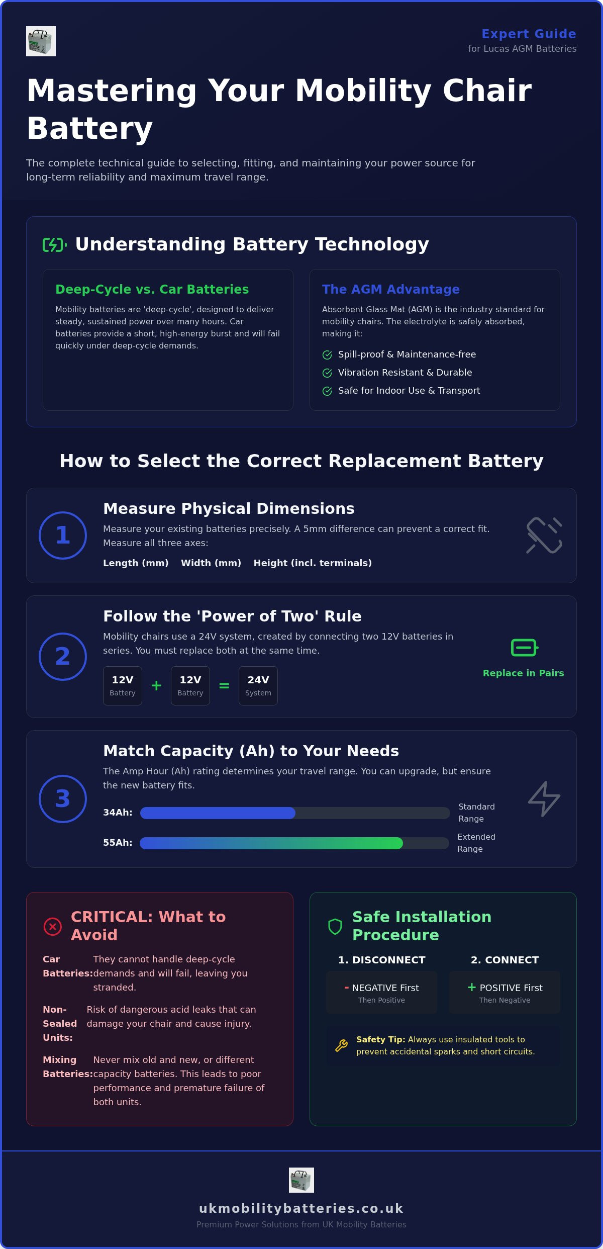 Mobility chair batteries