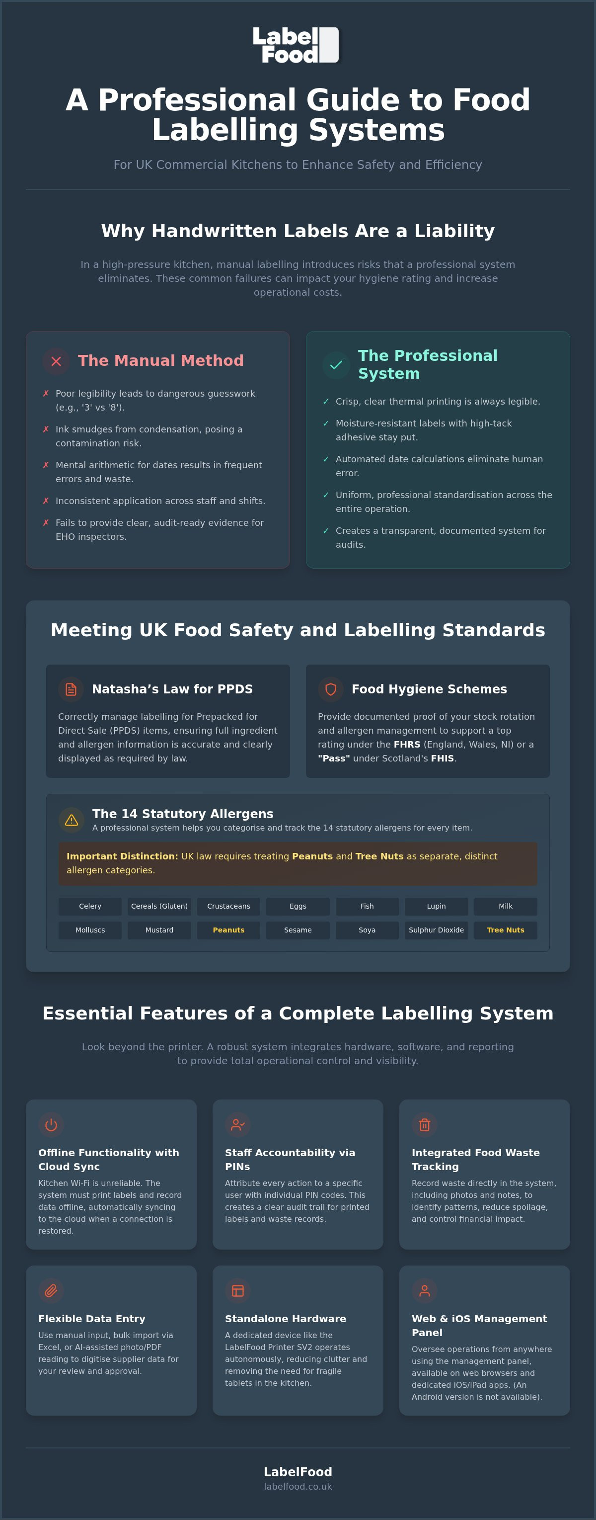 Food storage label printer
